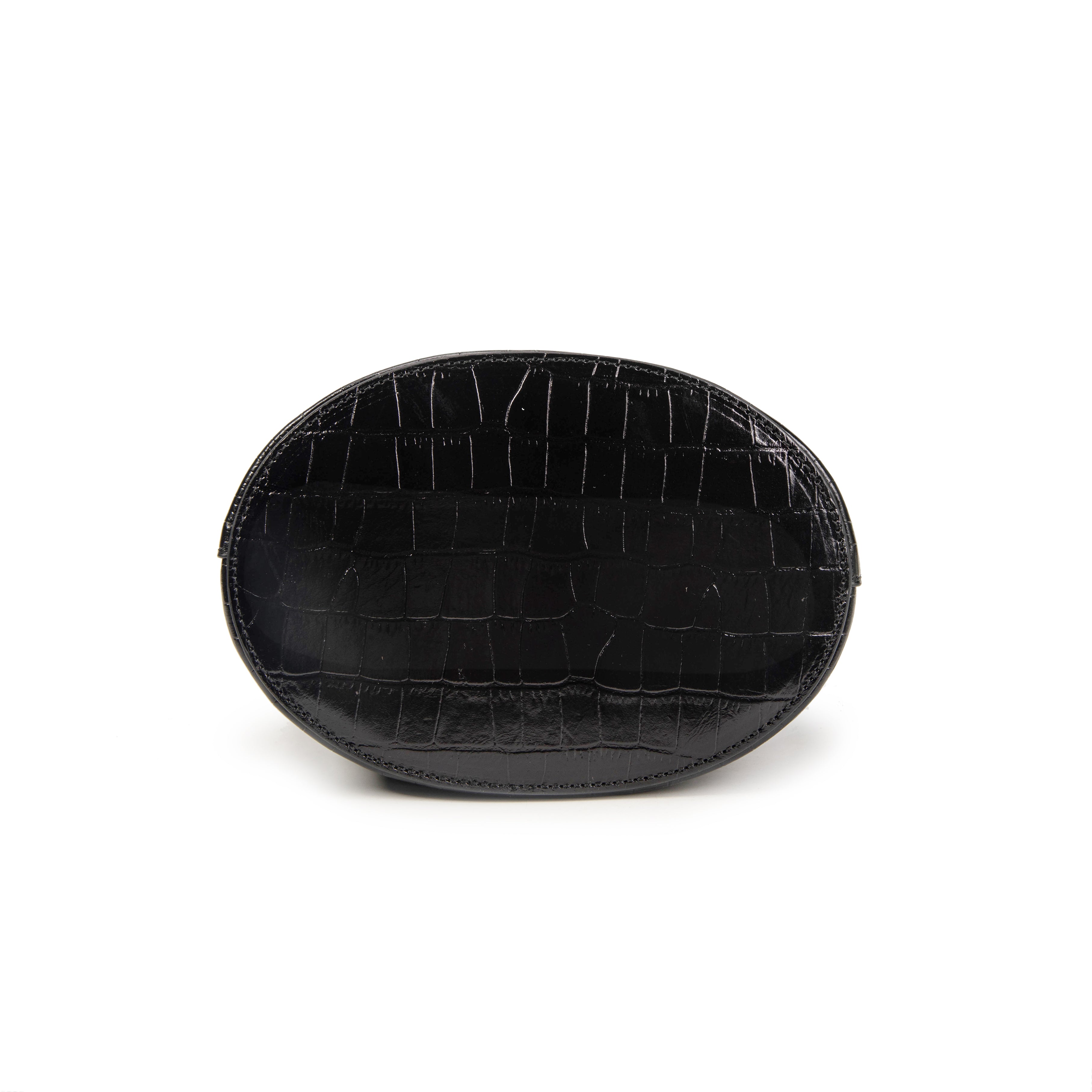 kate-lee-louvre-croco-sac-seau-noir-vachette-croco image 5
