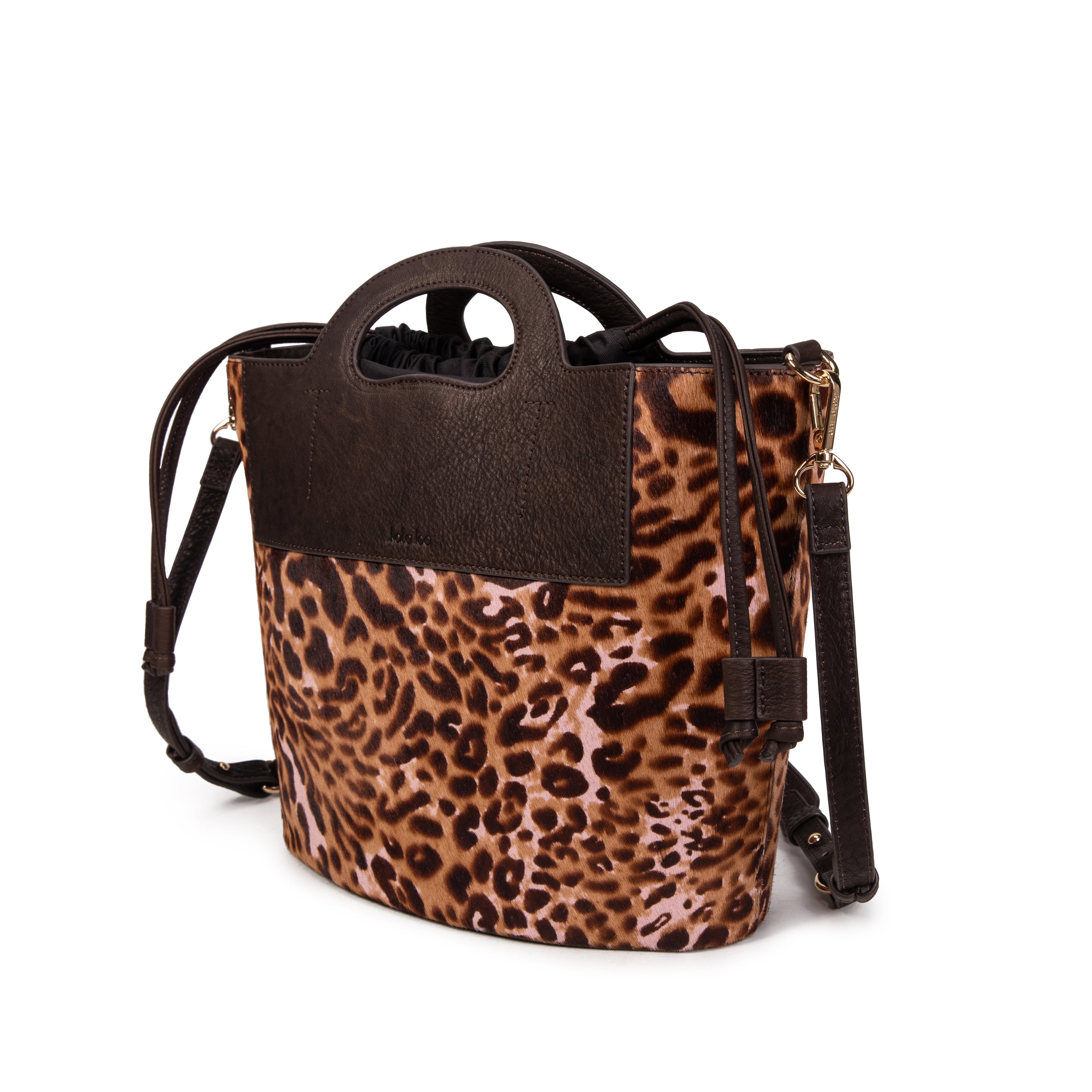 kate-lee-st-tropez-sac-seau-cuir-l-opard-rose image 2