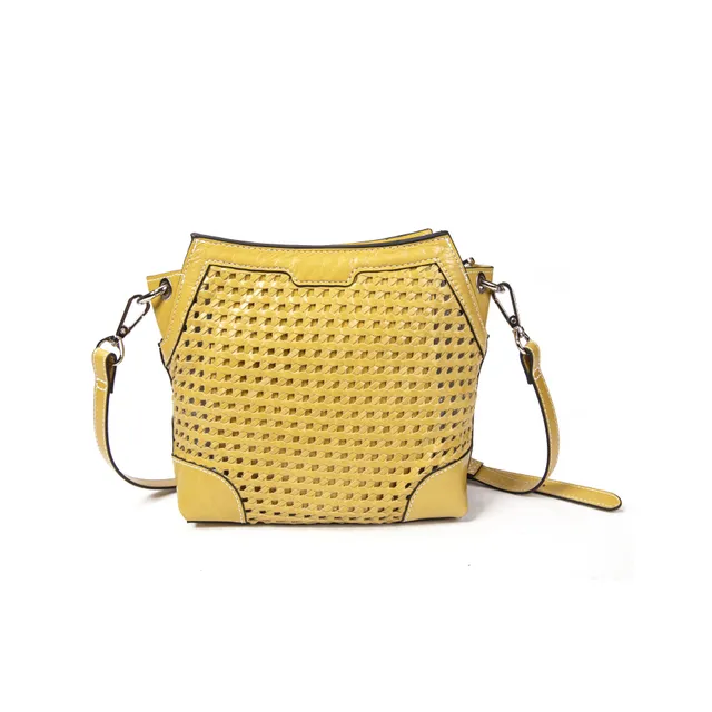 kate-lee-bonbon-tane-sac-bandouli-re-cuir-tress-jaune image 1