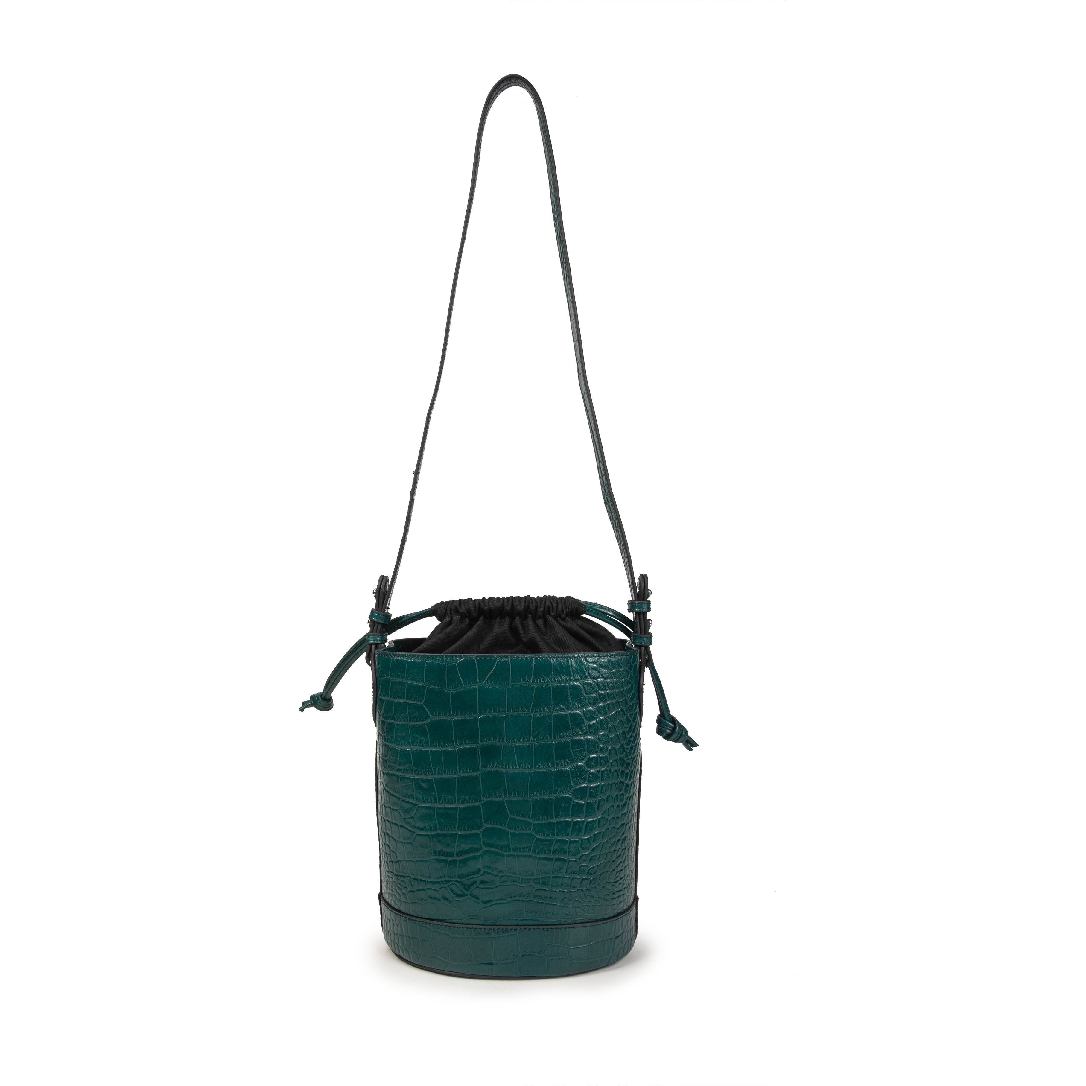 kate-lee-louvre-croco-sac-seau-bleu-canard image 4