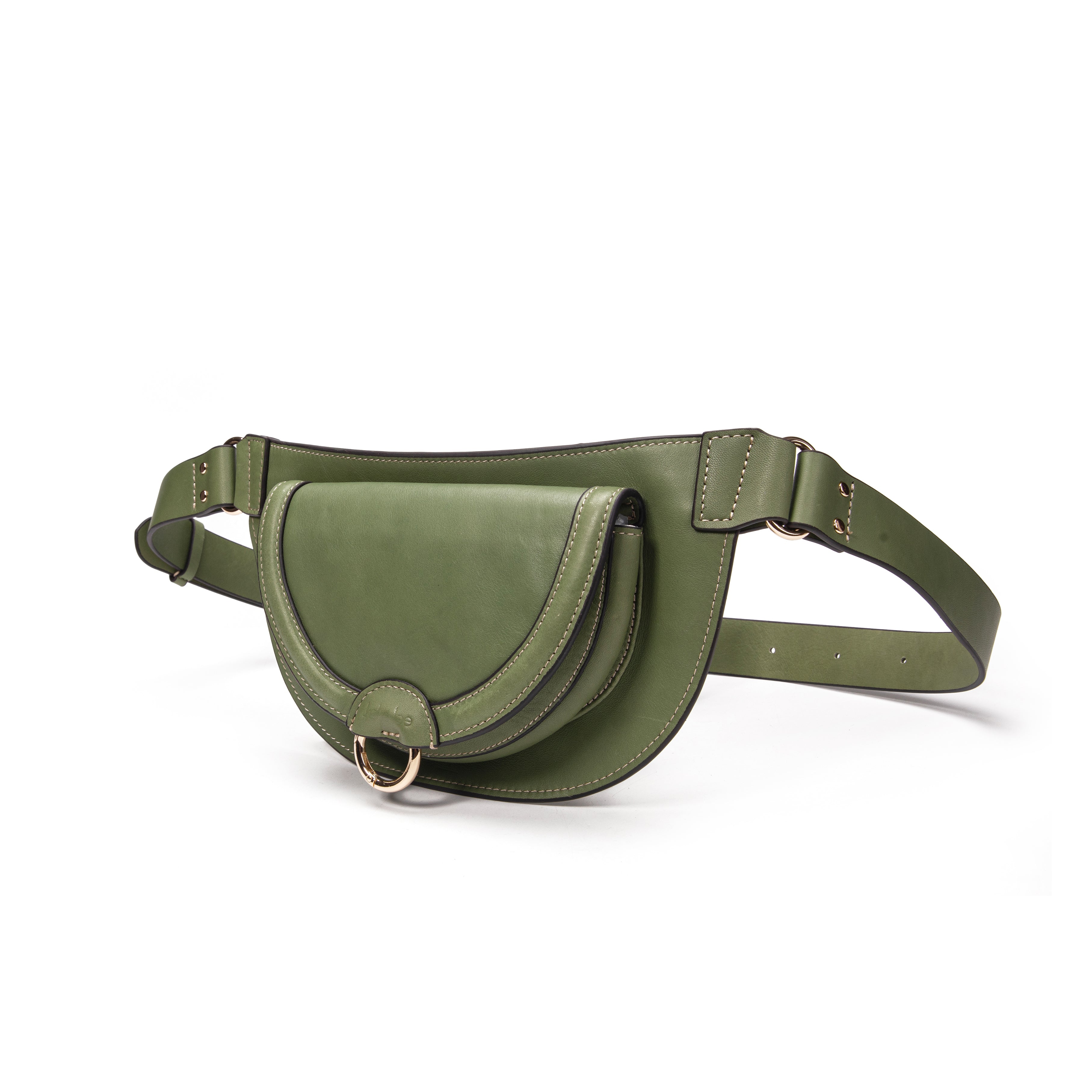kate-lee-ully-sac-banane-cuir-vert-amande image 2
