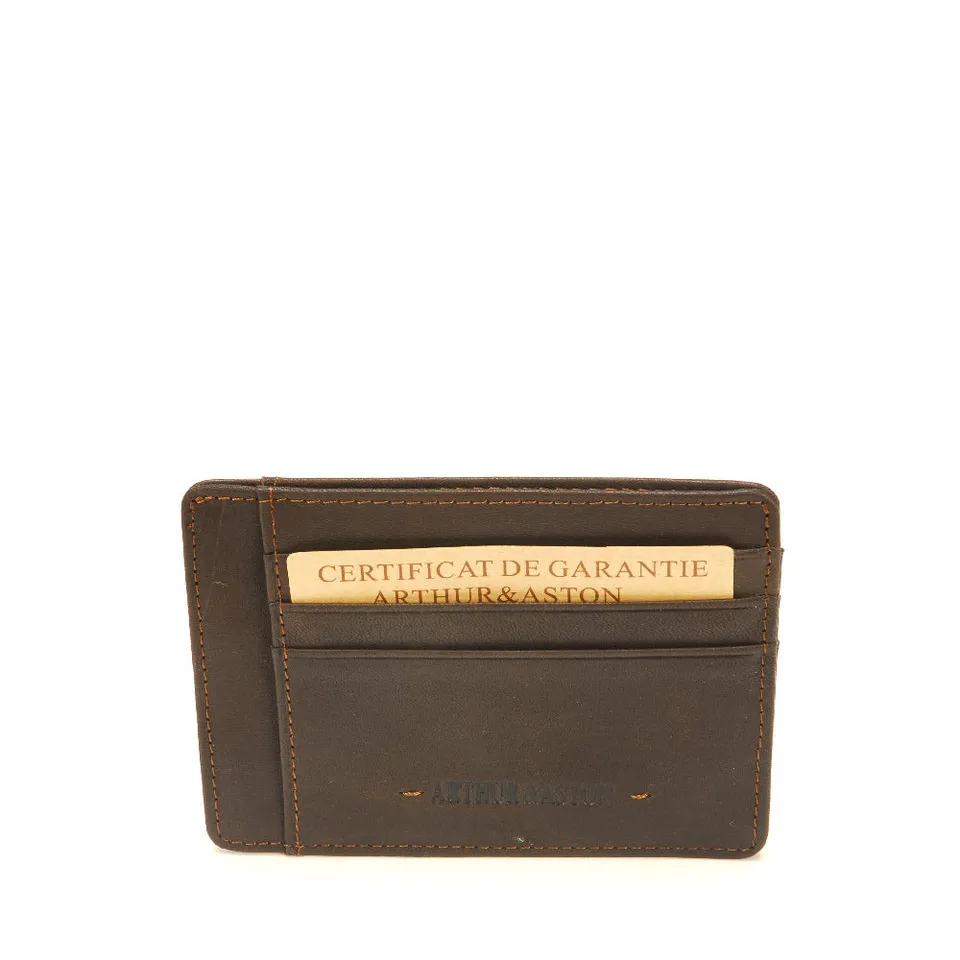 arthur-et-aston-johany-porte-cartes-cuir-cognac image 1
