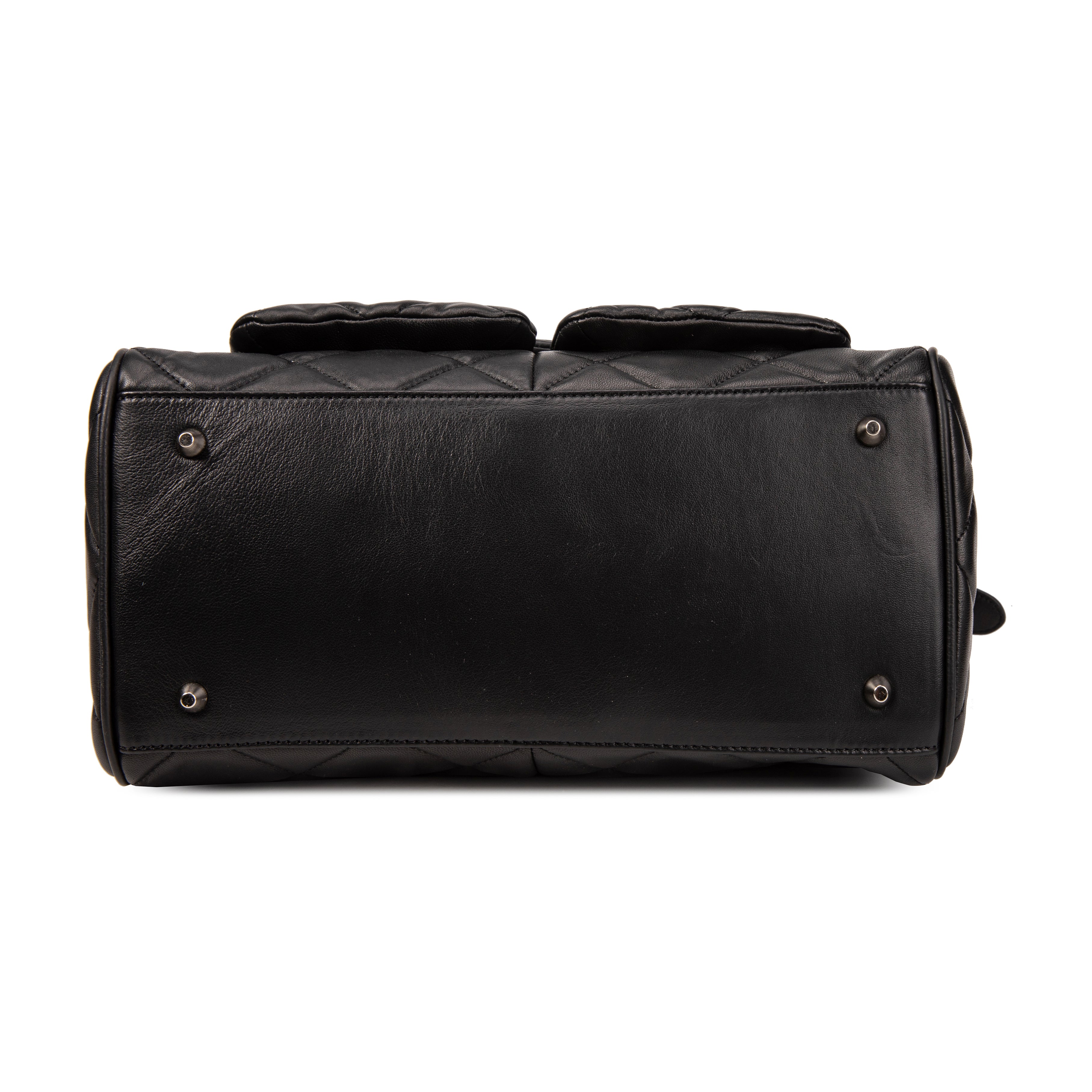 kate-lee-oria-matelass-sac-cabas-agneau-noir image 5