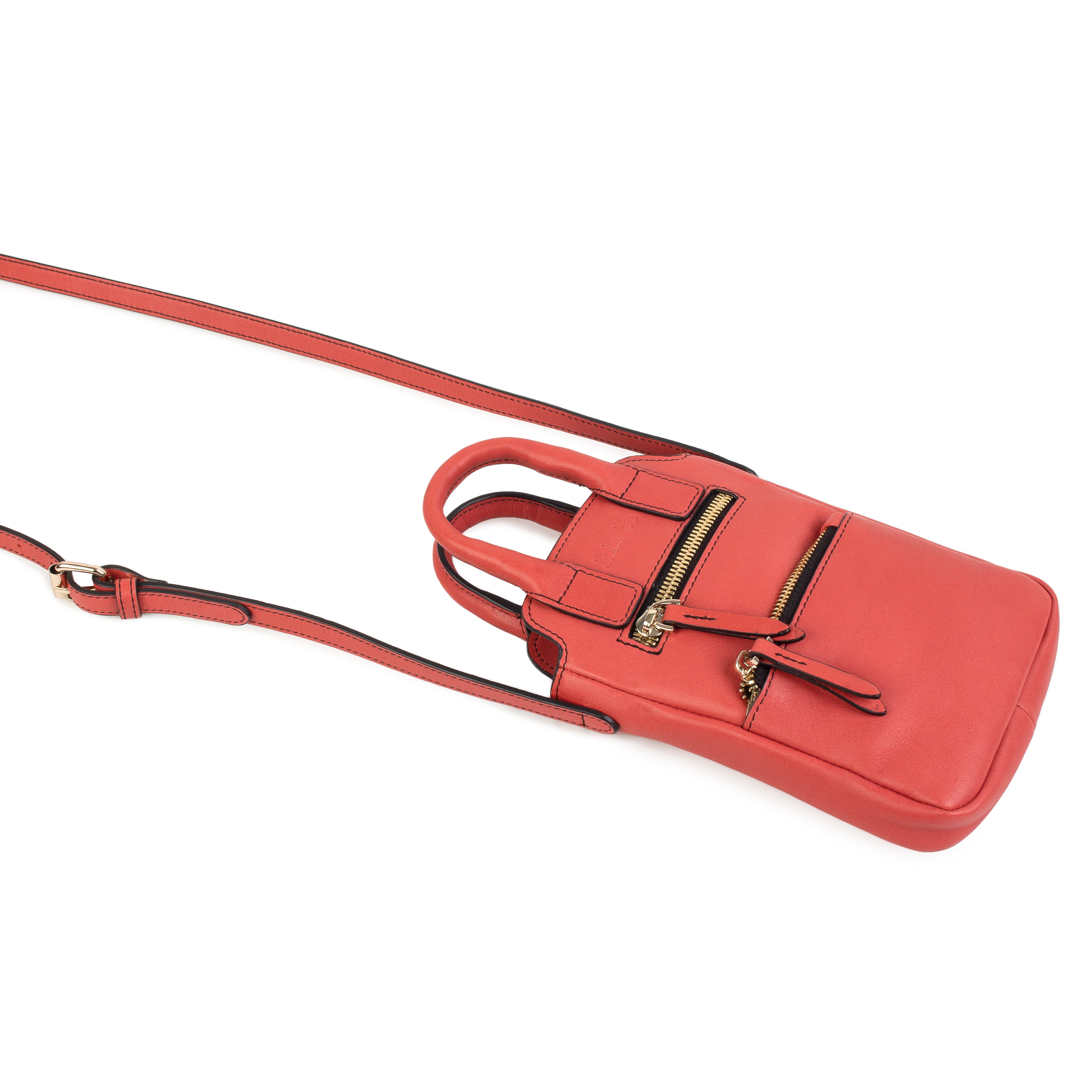 kate-lee-velya-pochette-t-l-phone-corail-vachette image 2