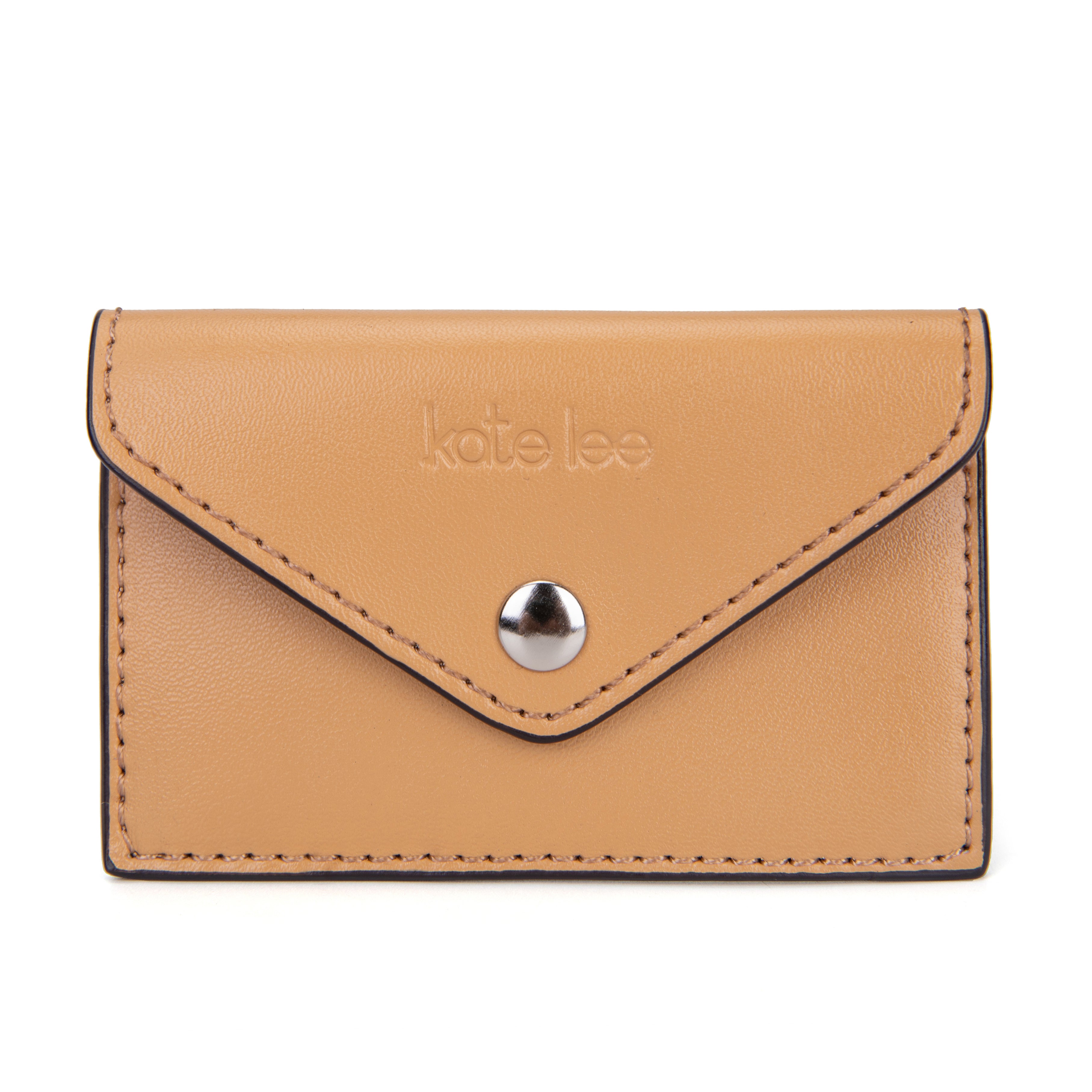 kate-lee-miley-porte-carte-cuir-beige-vachette-plat image 1