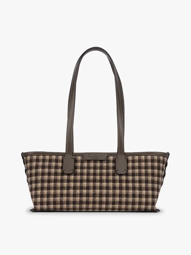 calpak-colette-tote-paule-flanelle-mushroom-plaid image 1