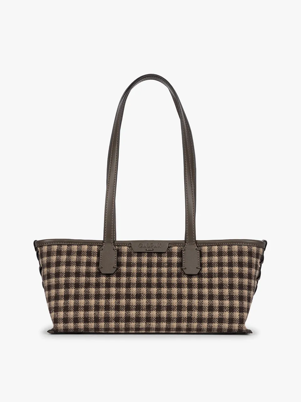 calpak-colette-tote-paule-flanelle-mushroom-plaid image 1