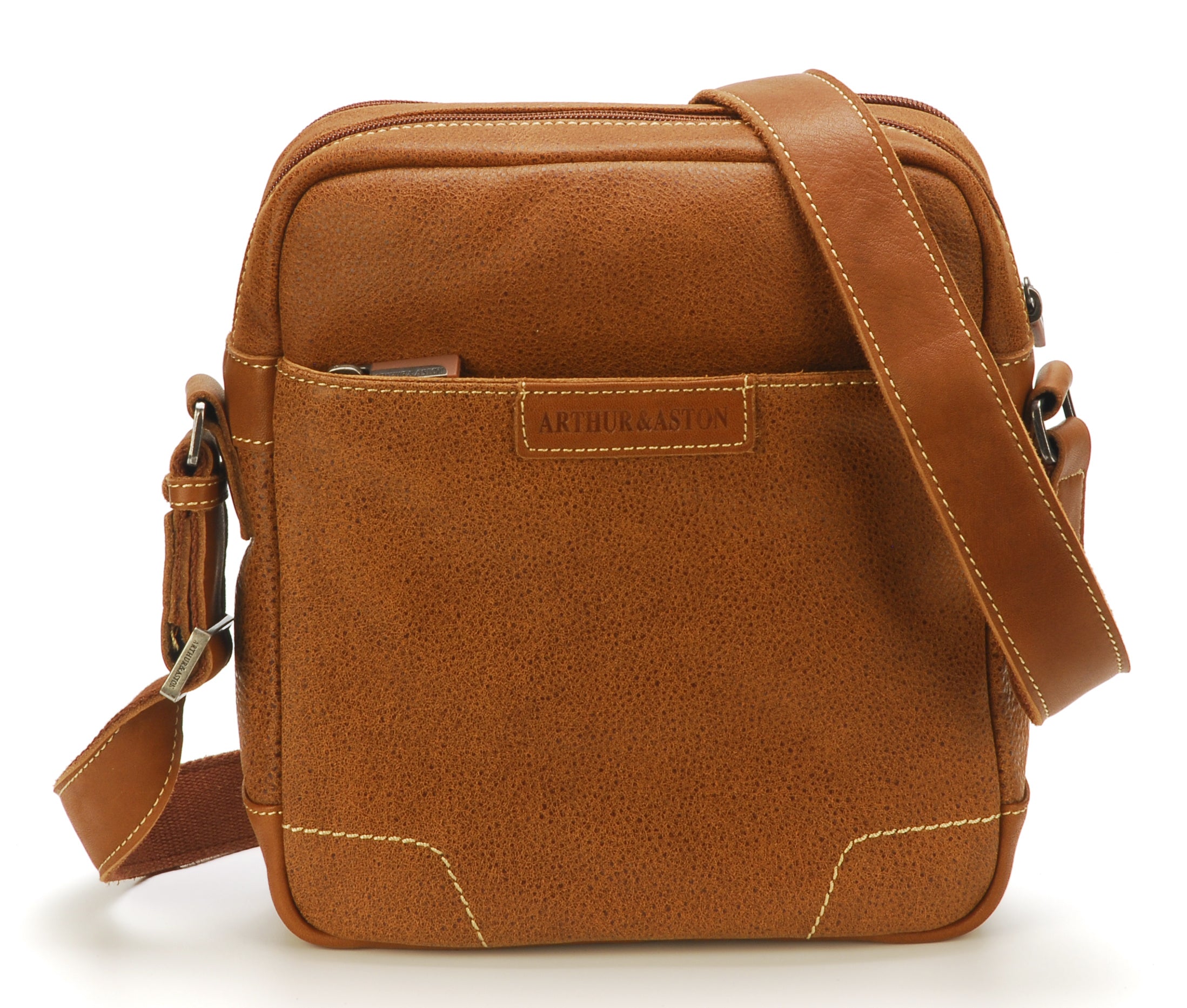 arthur-et-aston-marco-sac-travers-cuir-ch-taigne-grand-mod-le image 6