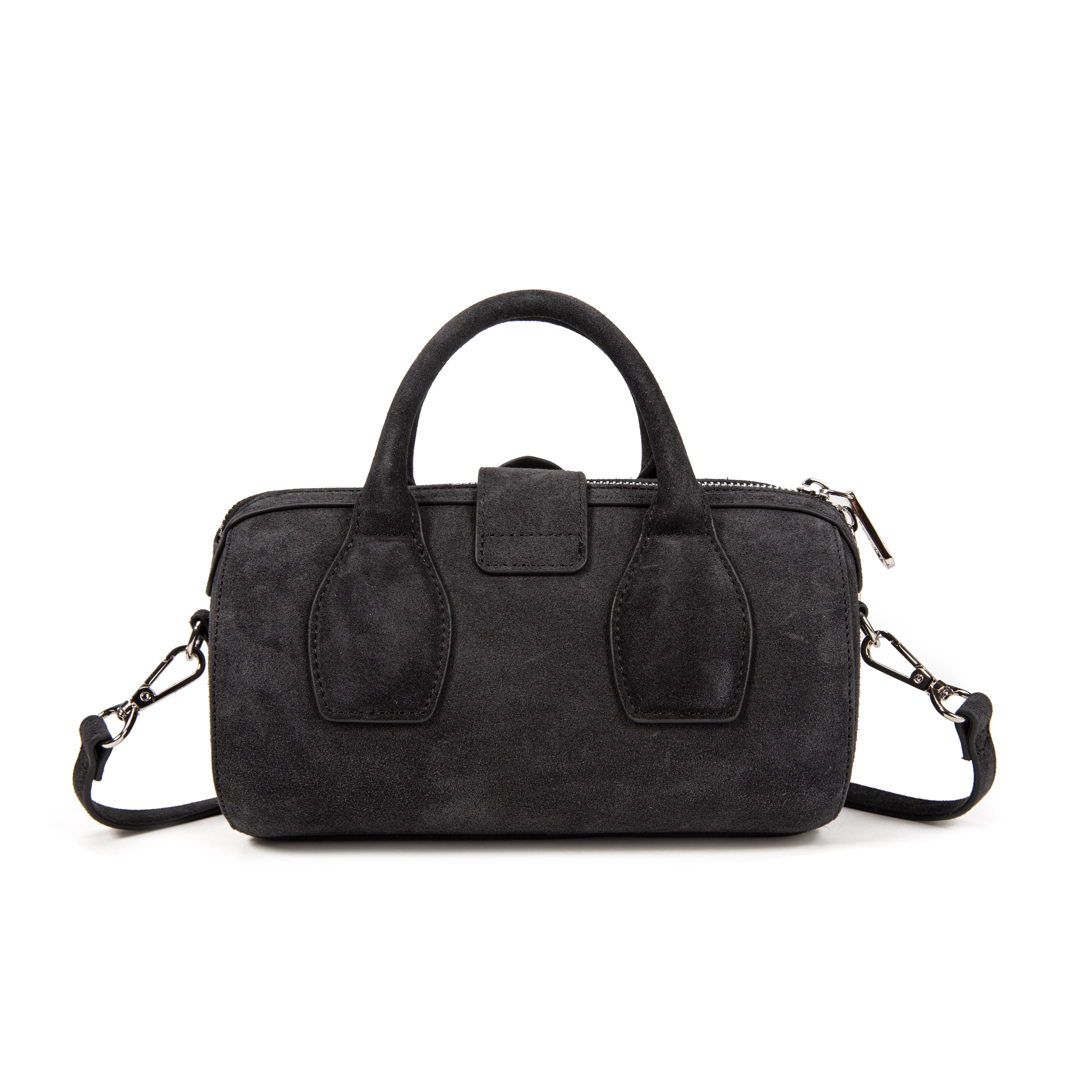 kate-lee-m-frola-v-sac-bowling-cuir-velours-bleu-nuit image 4