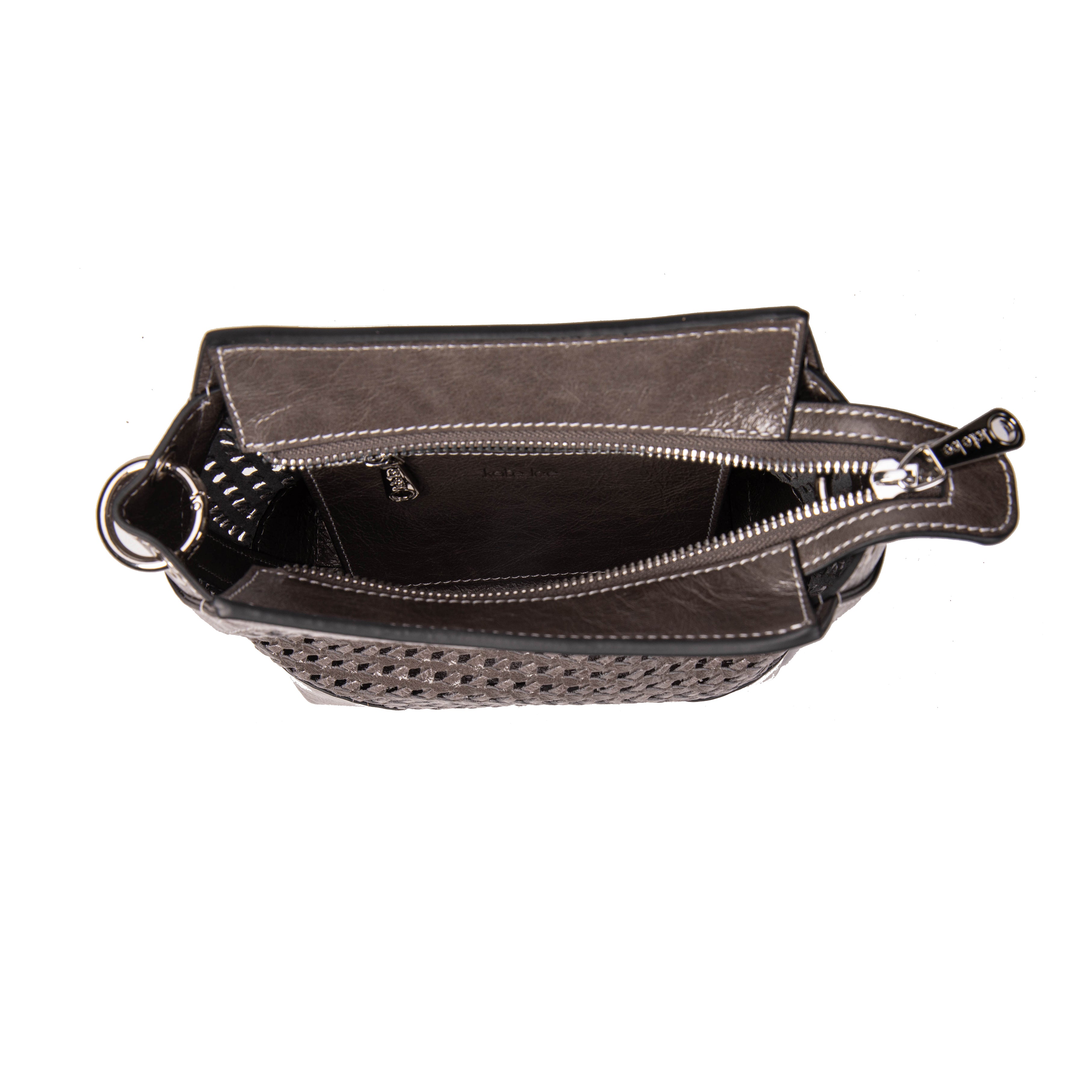 kate-lee-bonbon-sac-bandouli-re-cuir-tress-gris-furlo image 3