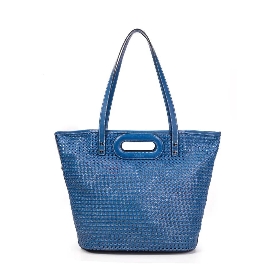 kate-lee-ofine-sac-cabas-cuir-bleu-tress image 1