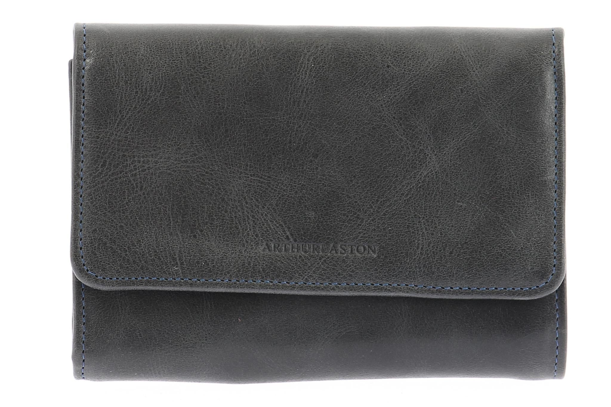 arthur-et-aston-rose-portefeuille-rabat-cuir-huil-noir image 6