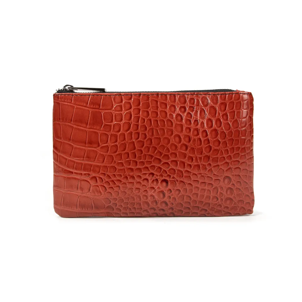 kate-lee-pochette-l-zipp-e-rouge-effet-croco image 1