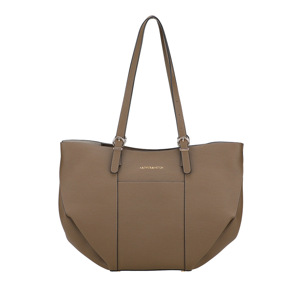 arthur-et-aston-nora-sac-shopping-m-cuir-kaki image 1