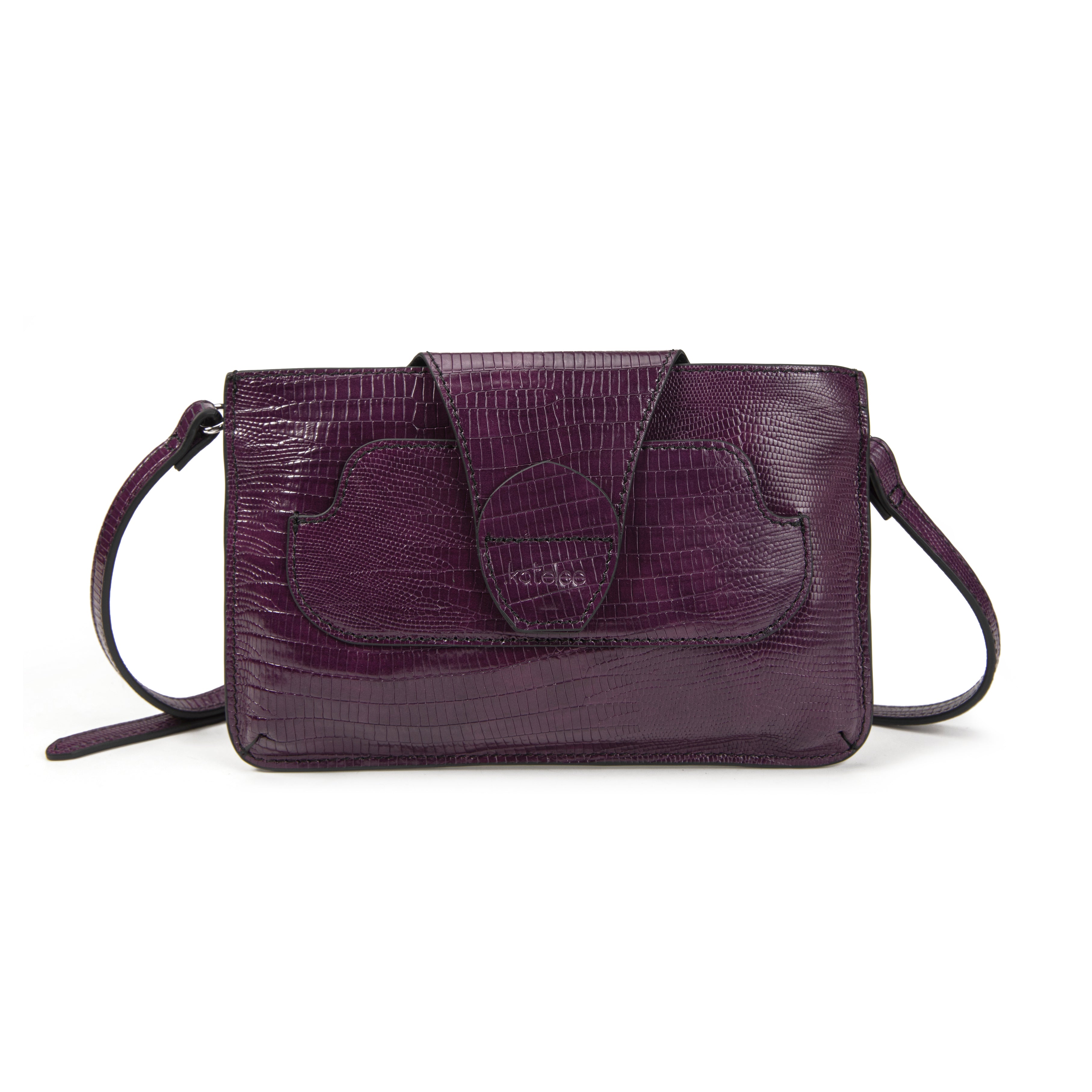 kate-lee-pochettes-pochette-lp-cuir-l-zard-violet image 1