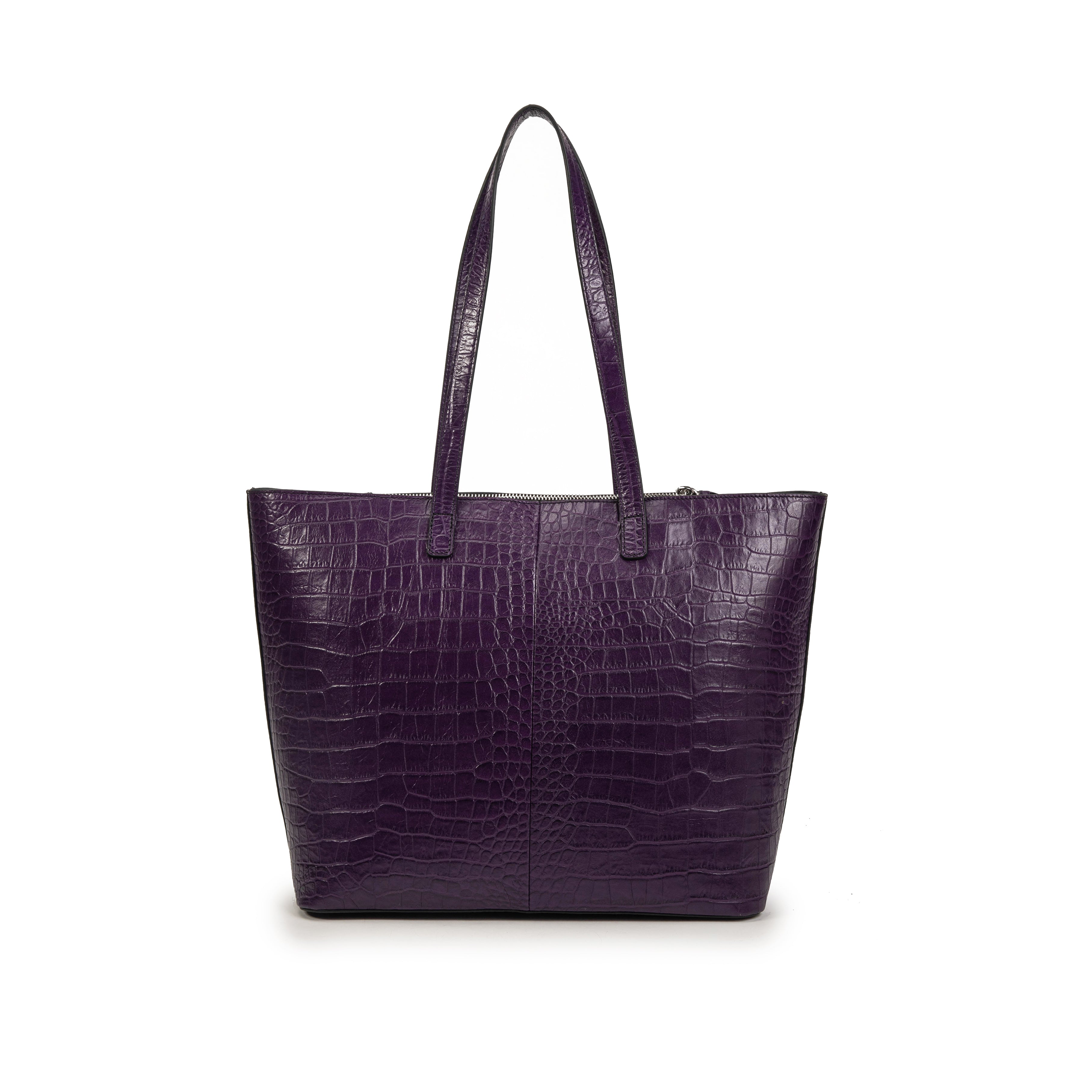kate-lee-madele-croco-sac-cabas-aubergine-cuir-croco image 4