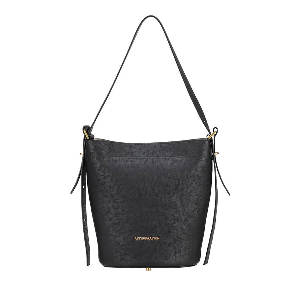 arthur-et-aston-nora-sac-seau-cuir-noir-bandouli-re image 1