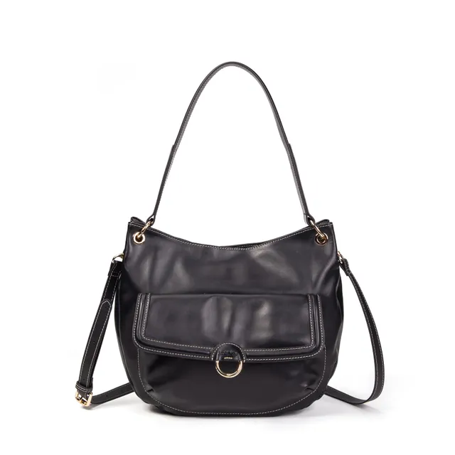 kate-lee-ully-sac-hobo-cuir-noir-vachette-zip image 1