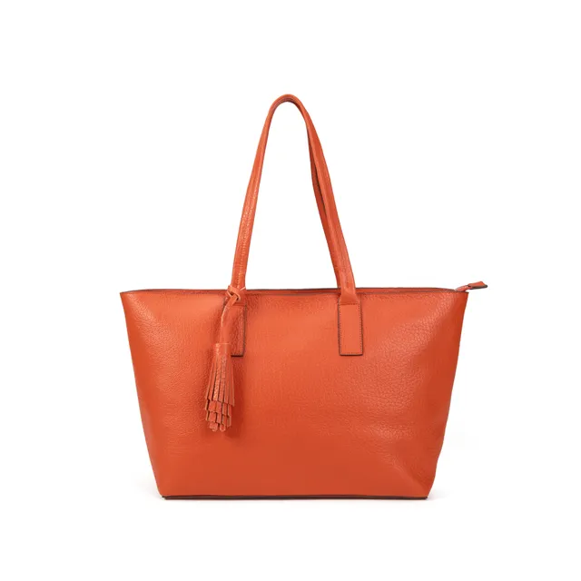kate-lee-esmeralda-sac-cabas-cuir-grain-orange image 1