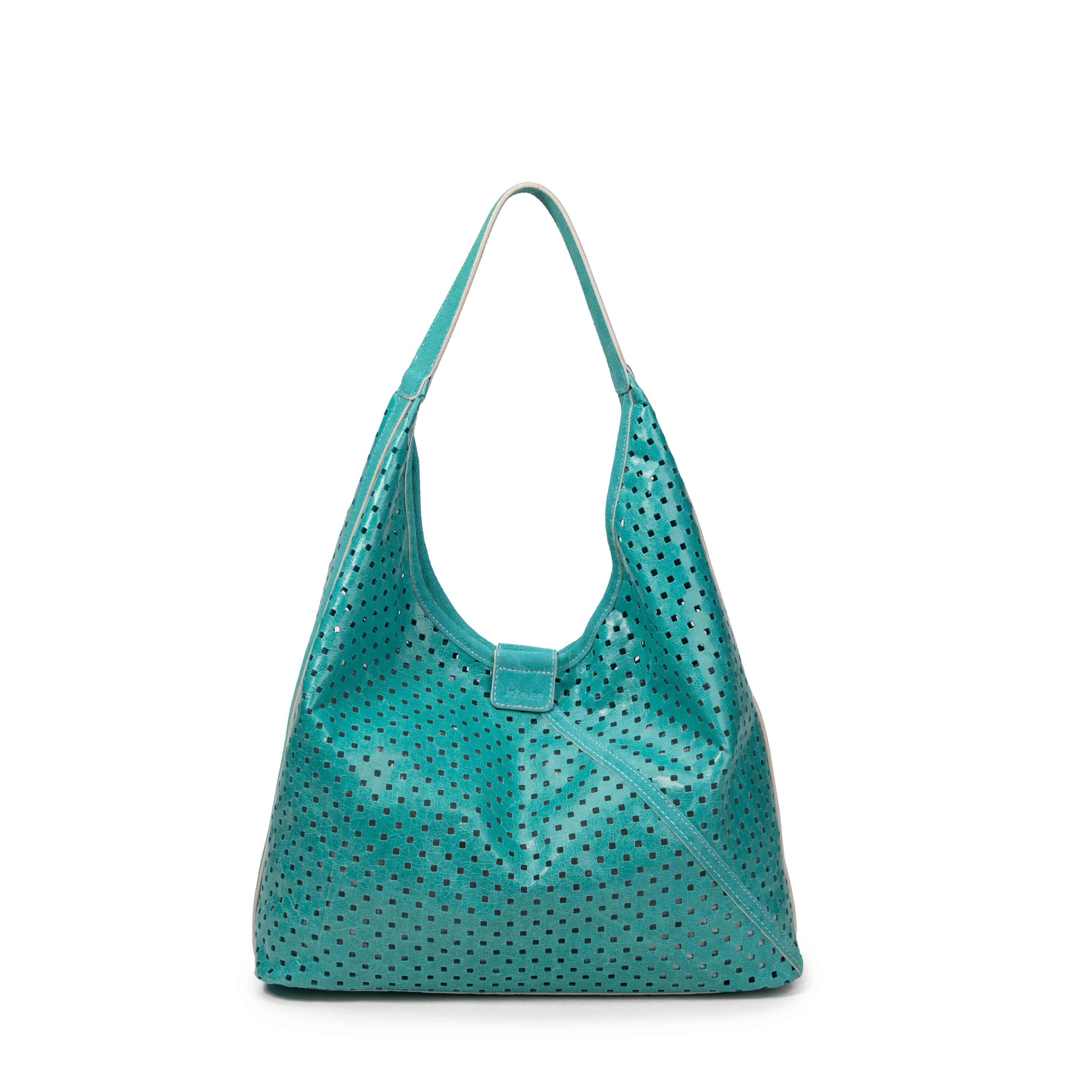 kate-lee-m-lune-petit-cabas-cuir-turquoise-perfor image 1