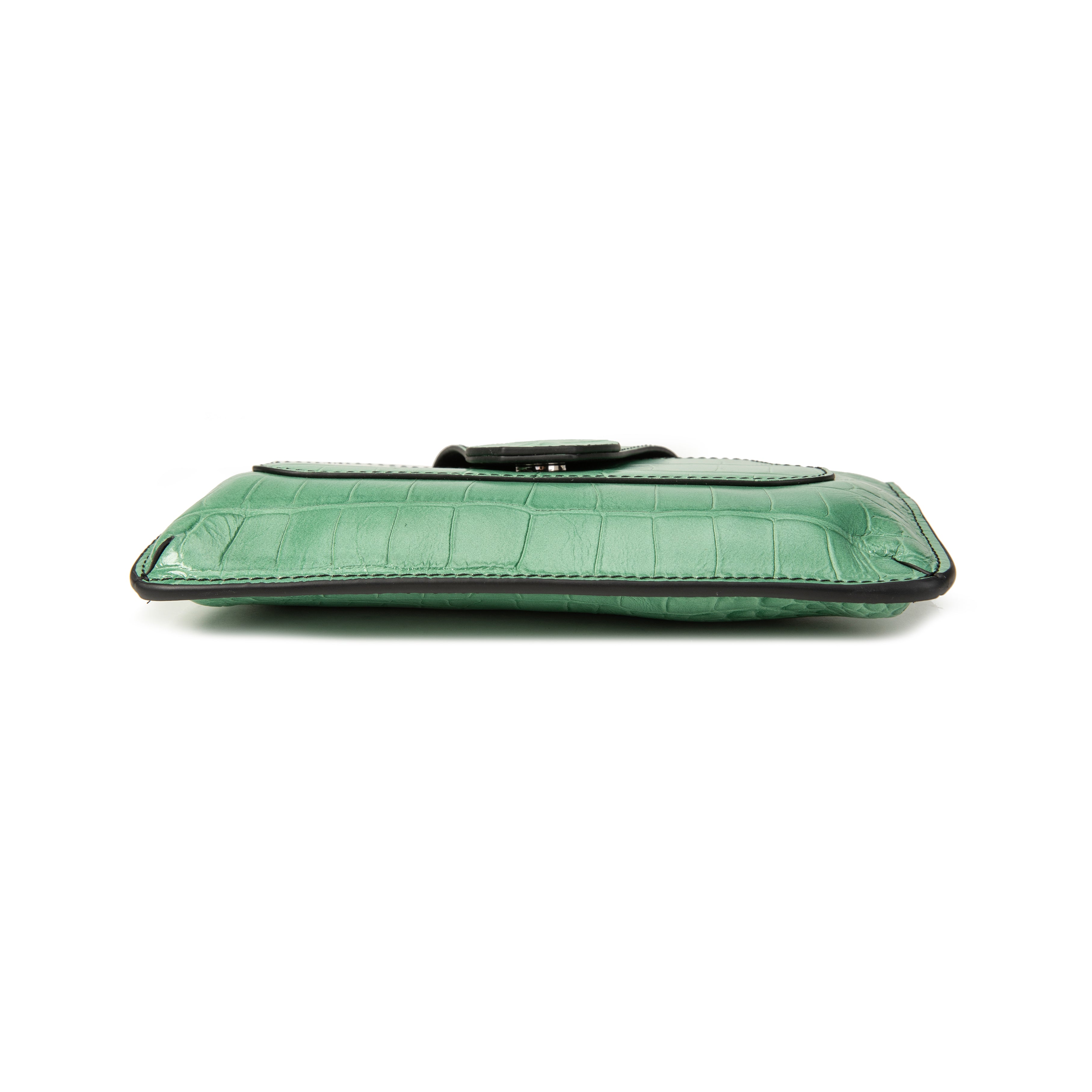 kate-lee-pochette-lp-cuir-croco-vert-bandouli-re image 4