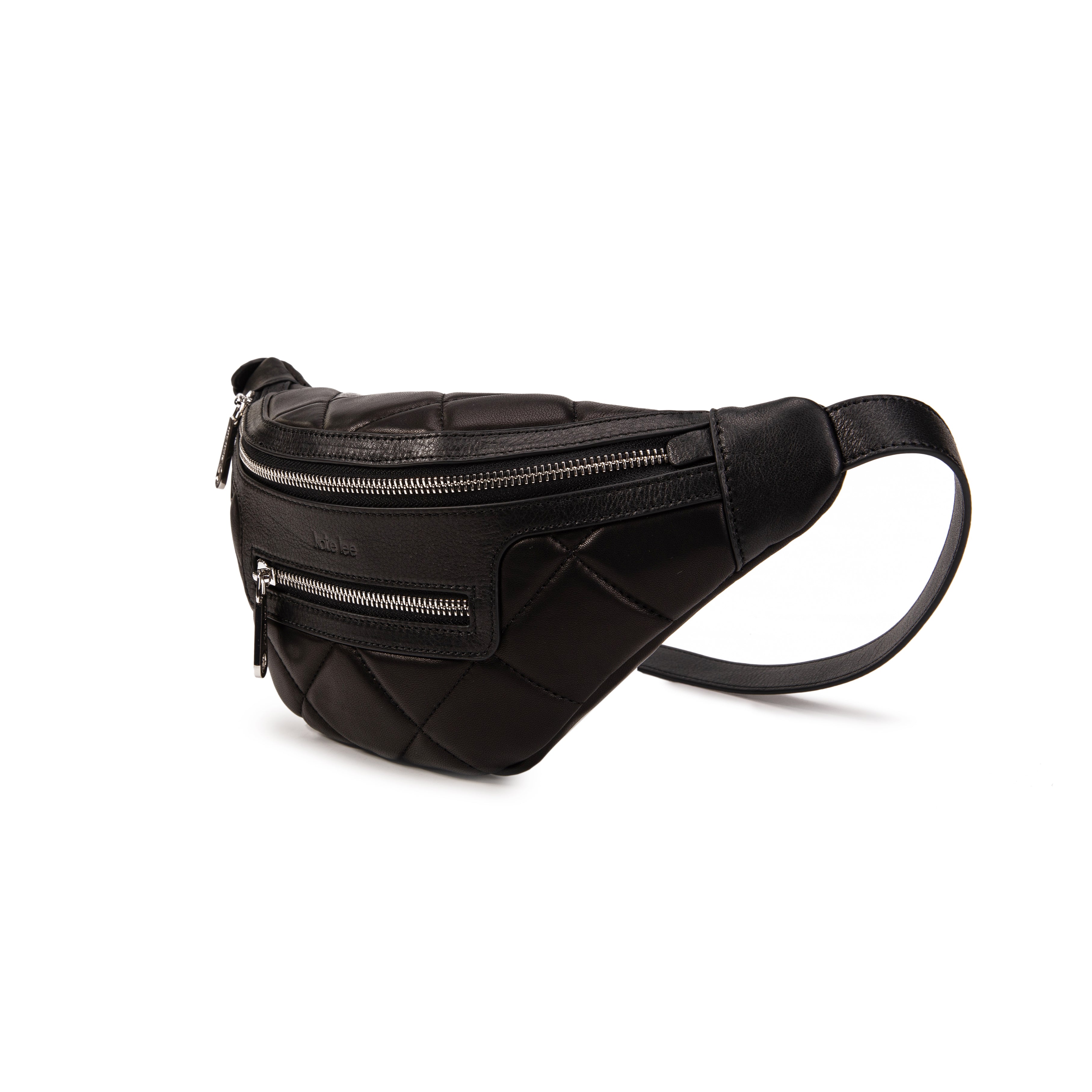 kate-lee-triumf-sac-banane-agneau-noir-matelass-crois image 2