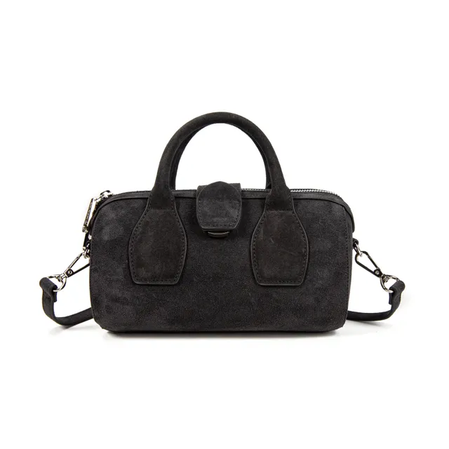 kate-lee-m-frola-v-sac-bowling-cuir-velours-bleu-nuit image 1