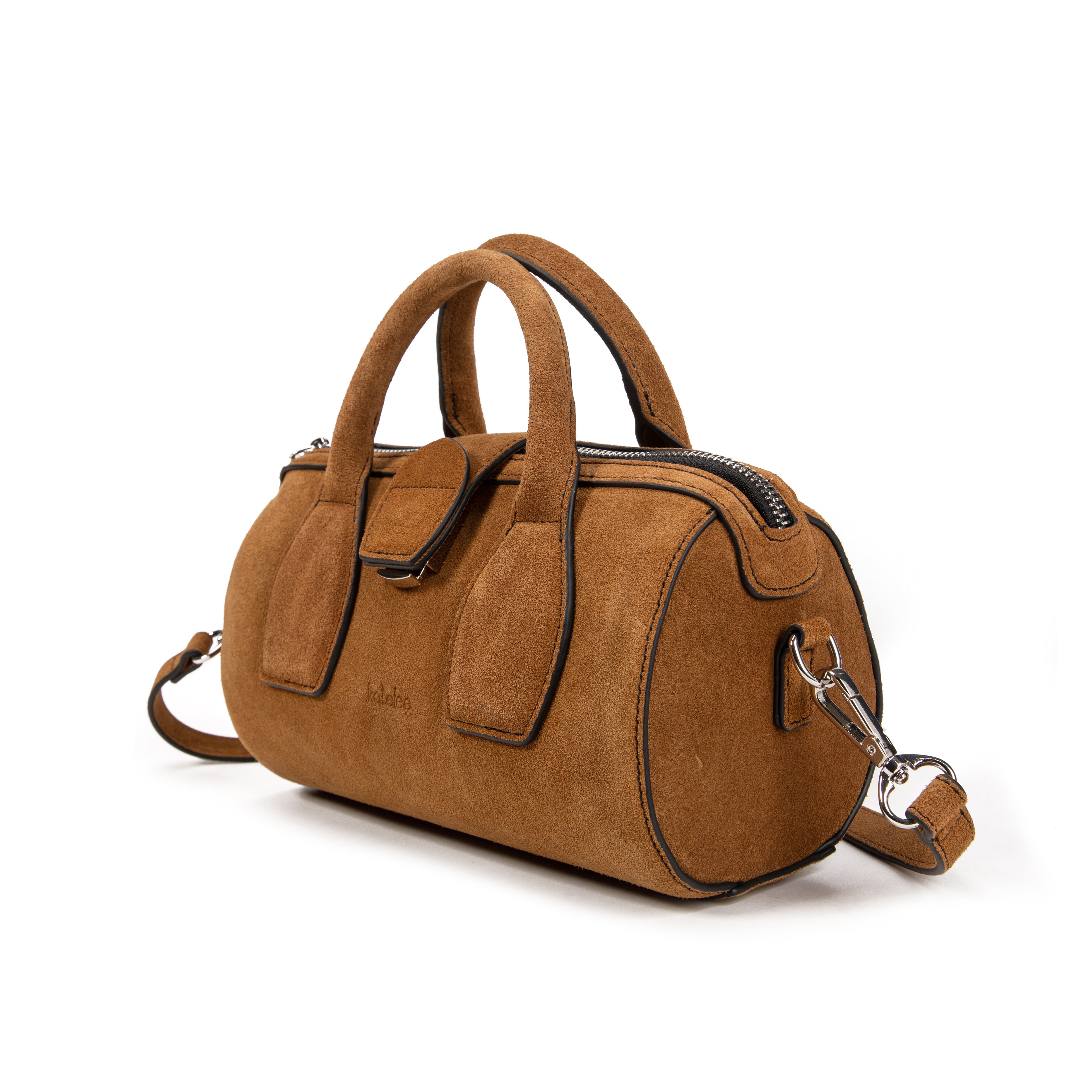 kate-lee-m-frola-v-sac-bowling-cuir-velours-camel image 2