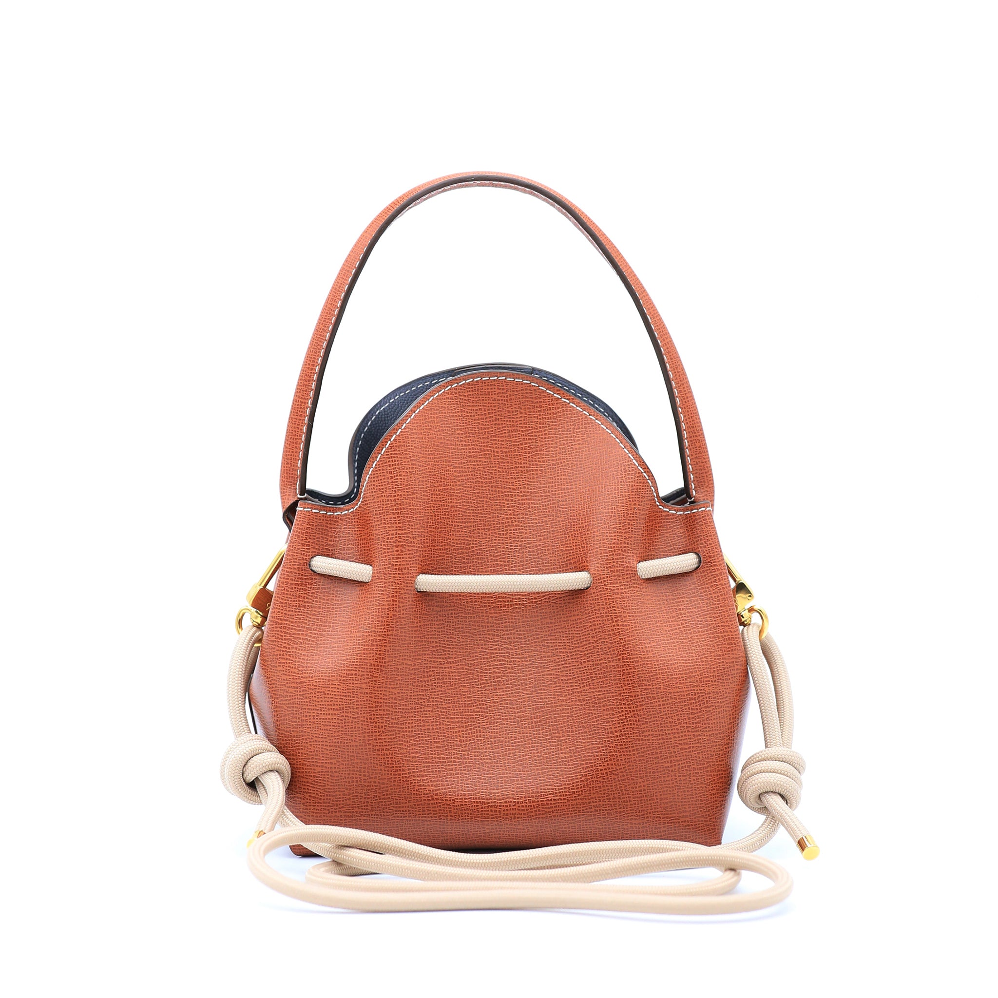 atelier-penso-mini-bucket-mini-sac-seau-saffiano-cognac image 3