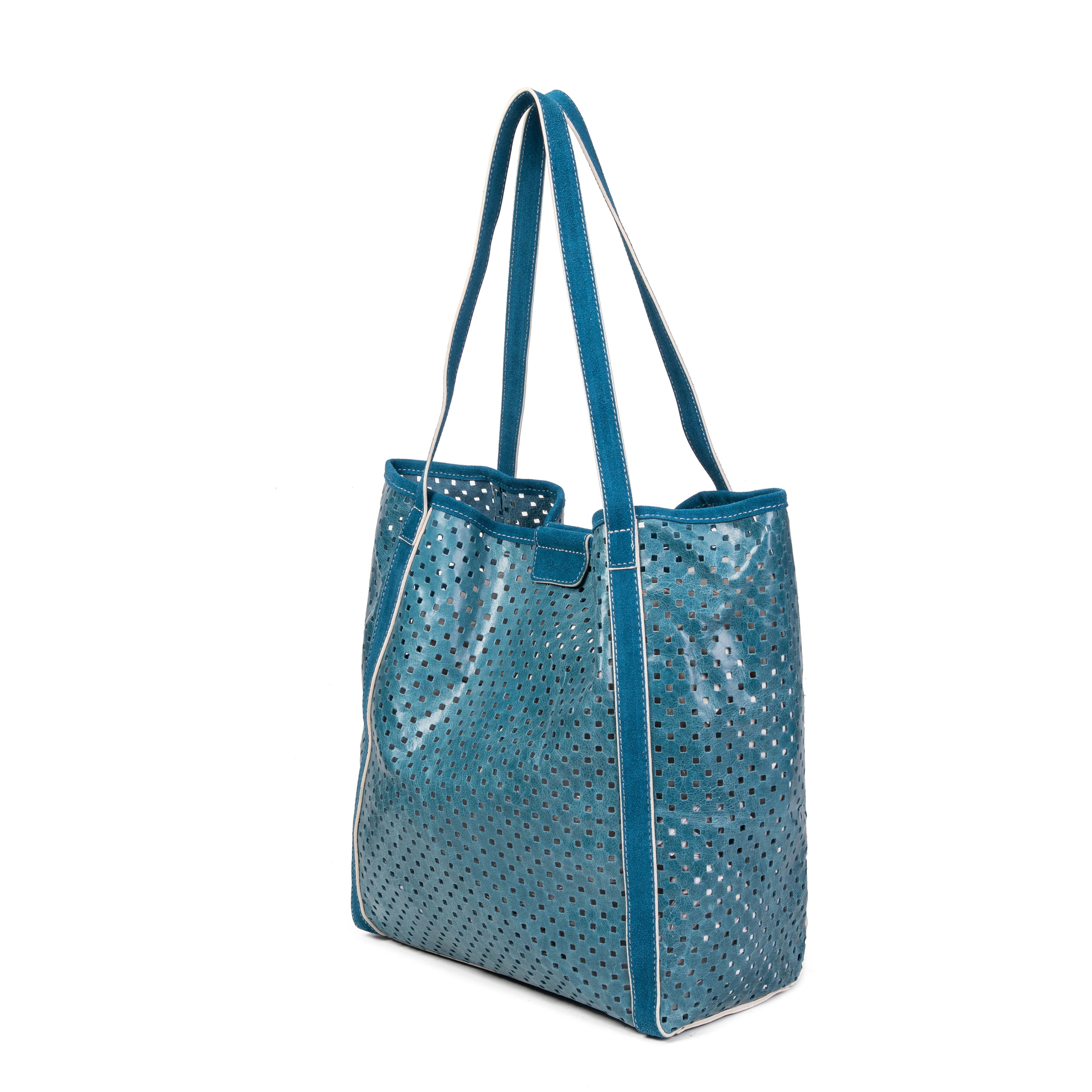 kate-lee-ryve-sac-cabas-cuir-bleu-vachette-perfor-e image 2