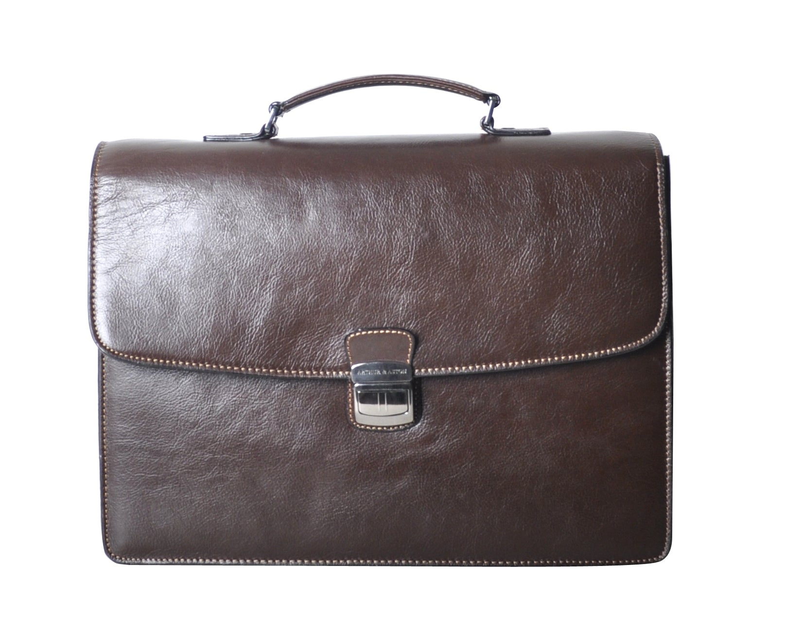 arthur-et-aston-georges-serviette-1-soufflet-moka-cuir image 1