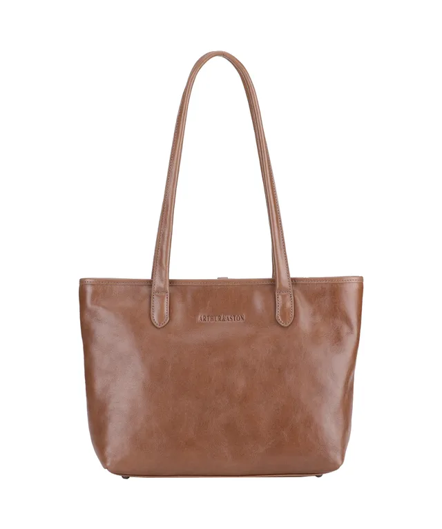arthur-et-aston-edith-sac-shopping-cuir-femme-taupe image 1
