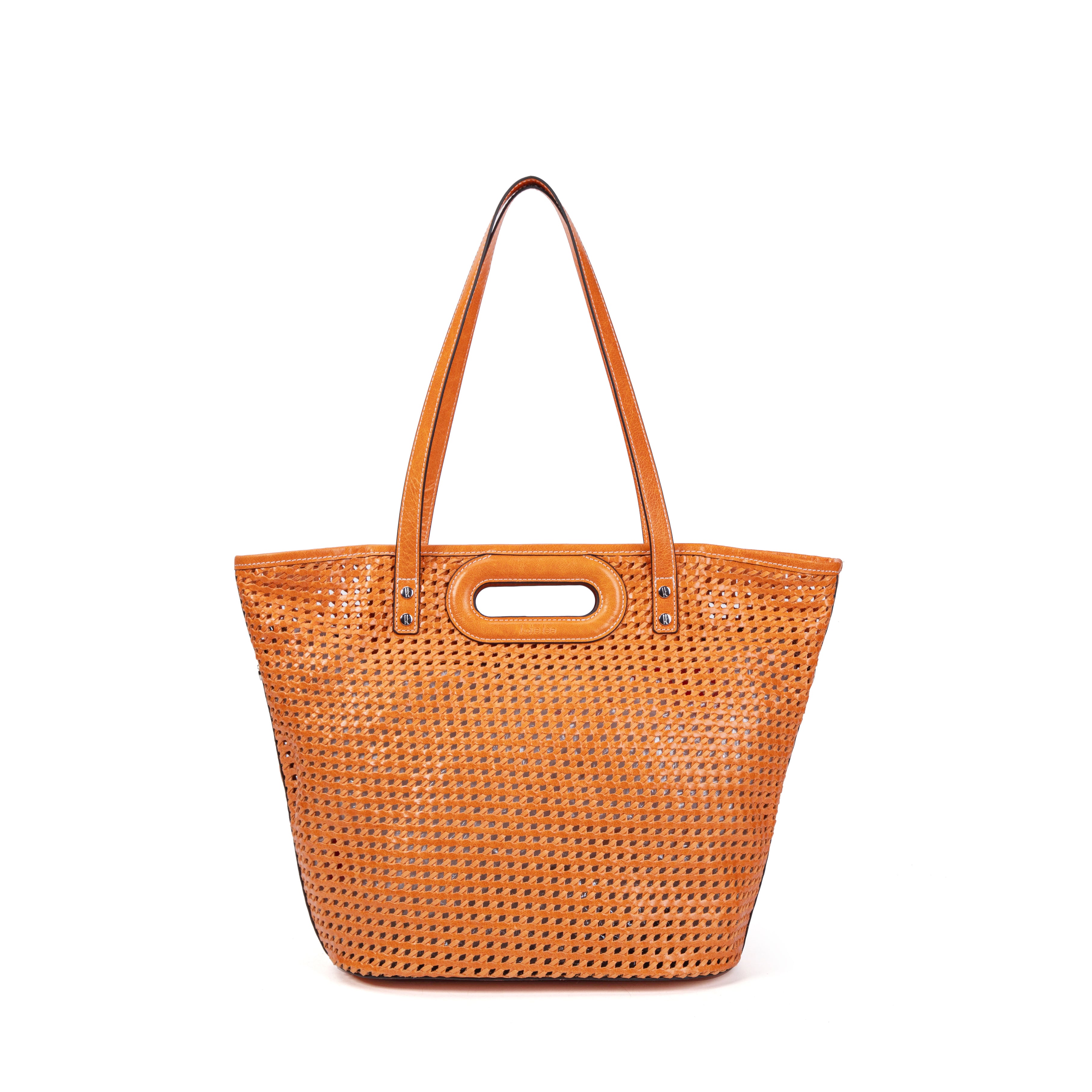 kate-lee-ofine-sac-cabas-tress-orange-cuir image 1