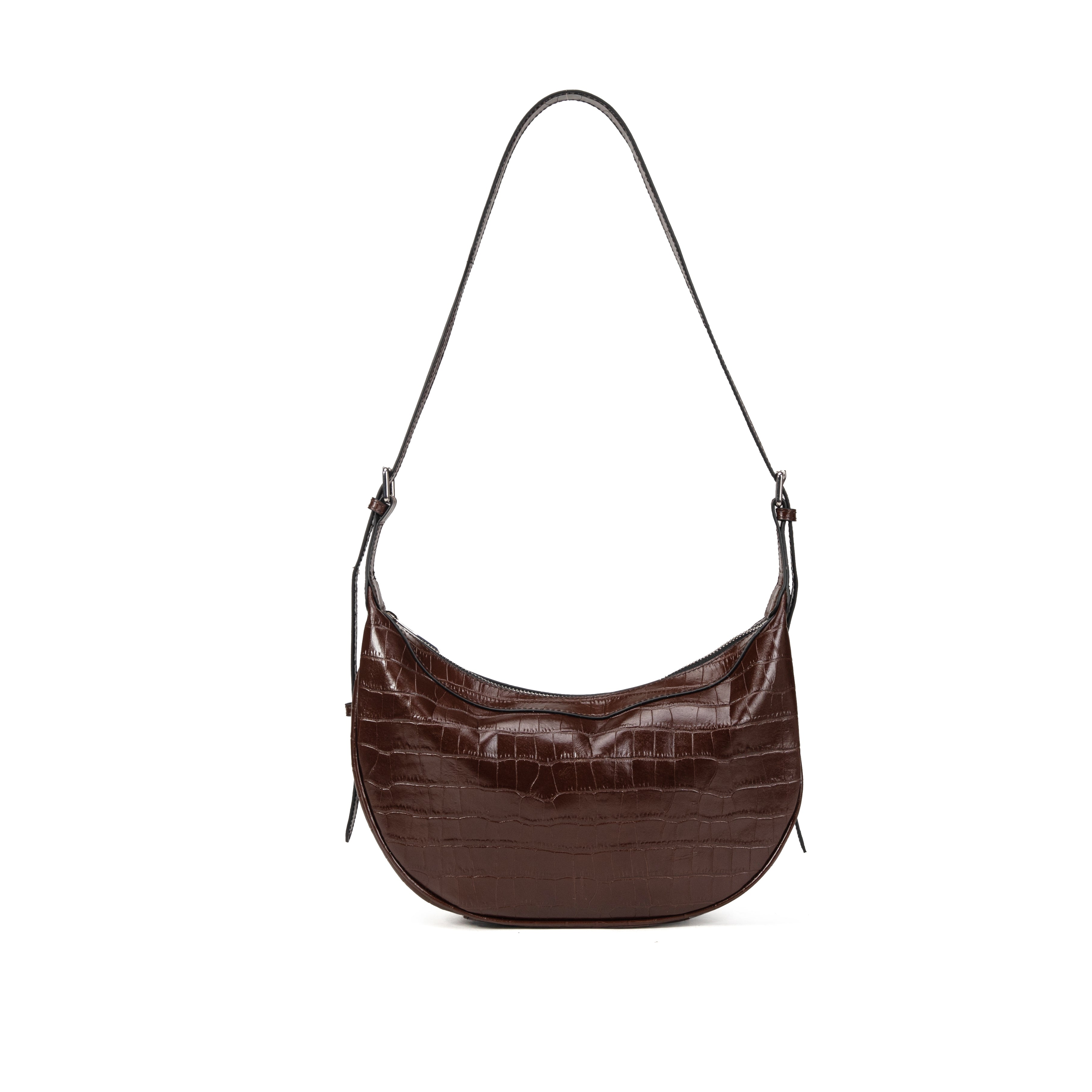 kate-lee-palma-sac-demi-lune-marron-croco-kl image 1