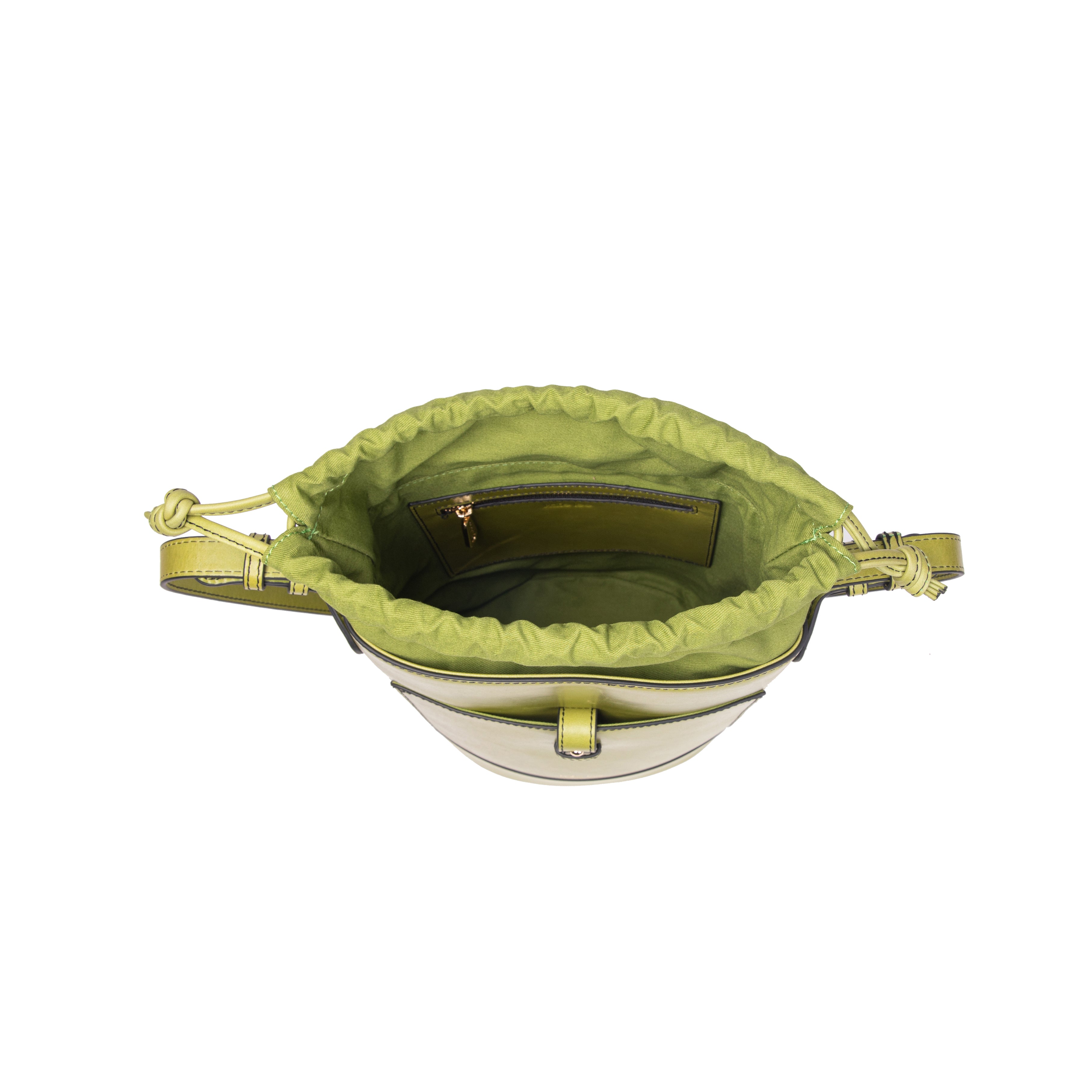 kate-lee-louvre-sac-seau-cuir-vert-vachette image 3