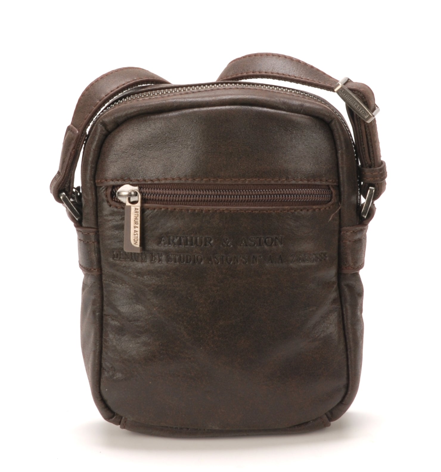 arthur-et-aston-diego-sac-travers-homme-cuir-marron-petit image 3