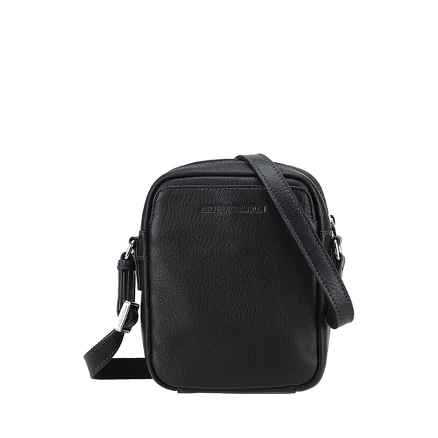 arthur-et-aston-ange-petit-sac-travers-cuir-noir-pleine-fleur image 1