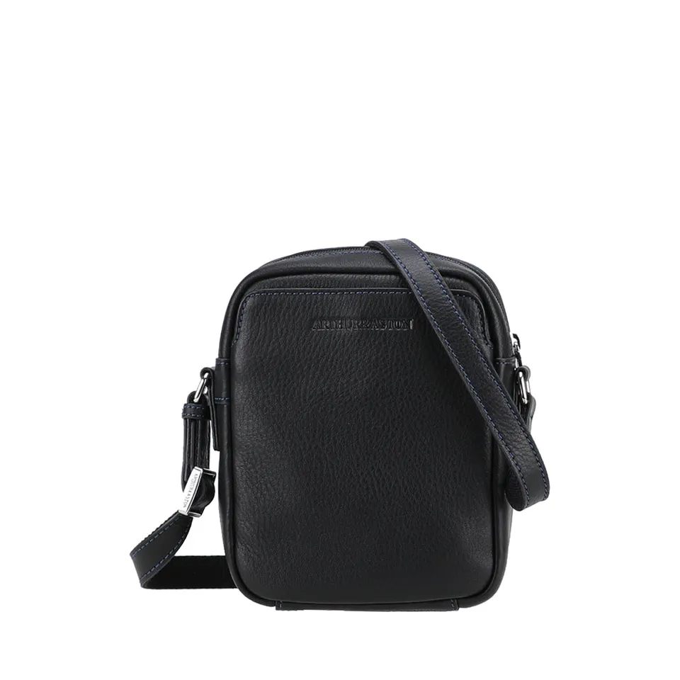arthur-et-aston-ange-petit-sac-travers-cuir-noir-pleine-fleur image 1
