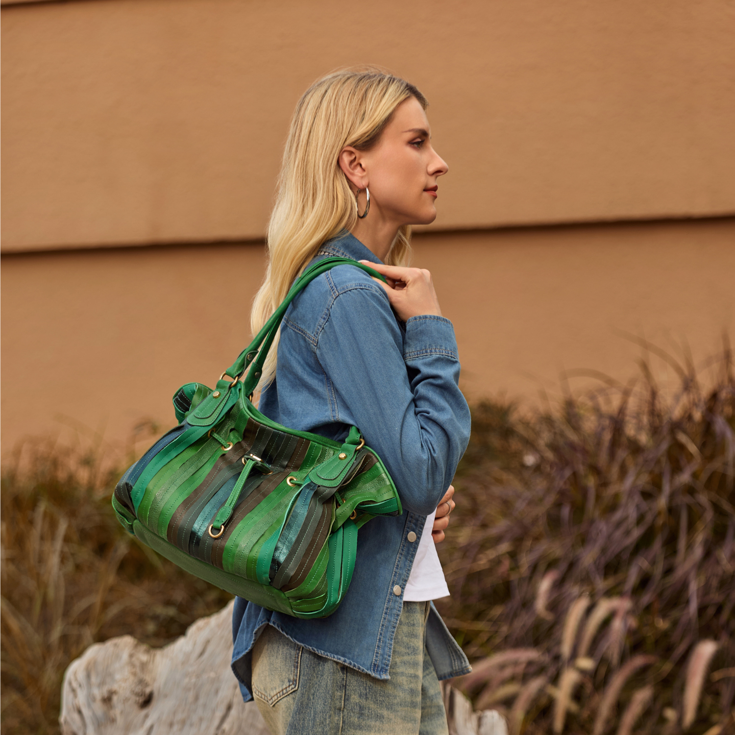 arthur-et-aston-ms016-sac-paule-cuir-kaki image 1