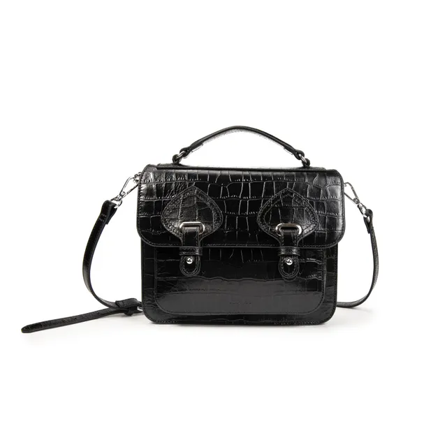 kate-lee-eiffel-croco-cartable-cuir-noir image 1