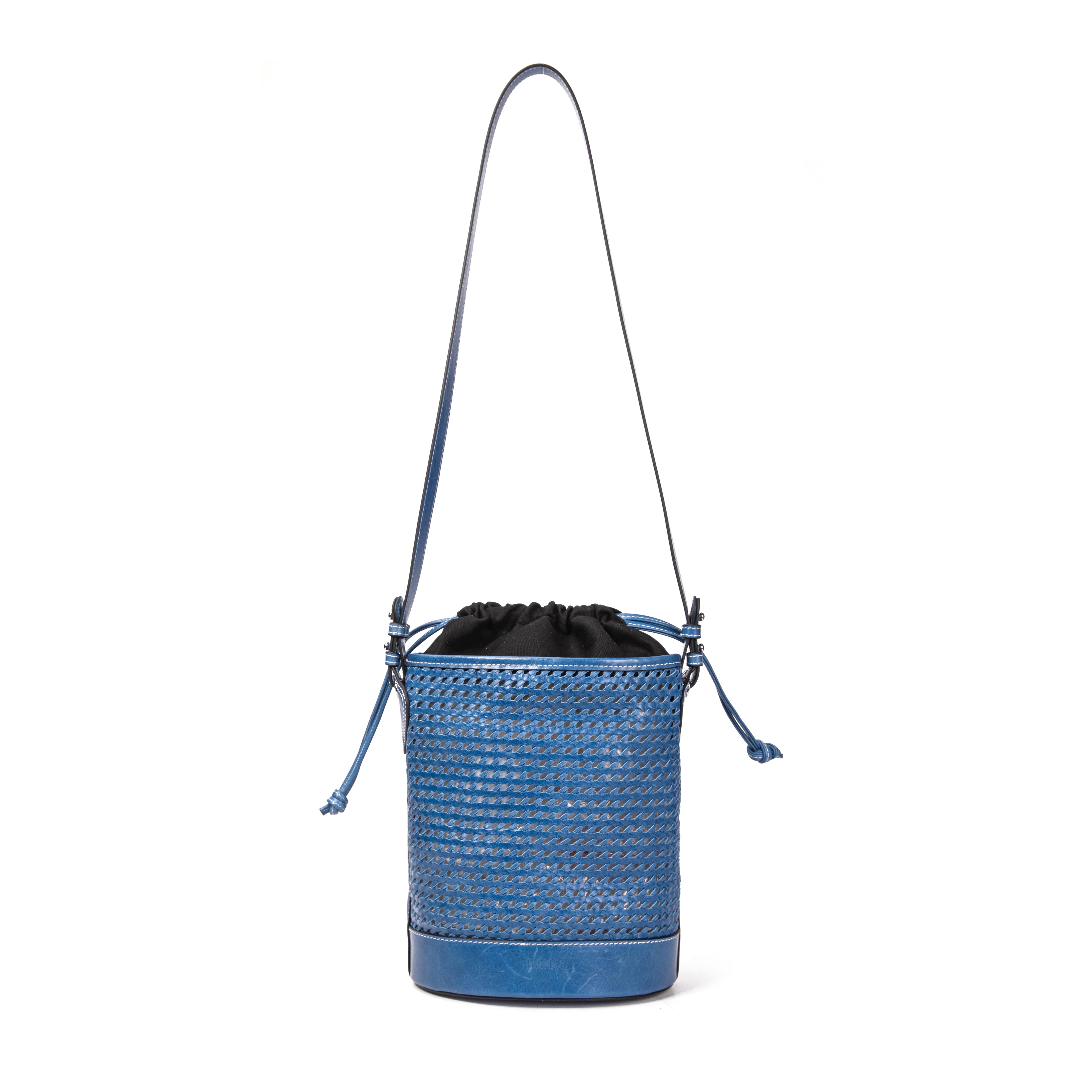 kate-lee-louvre-sac-seau-vachette-tress-e-bleu image 1