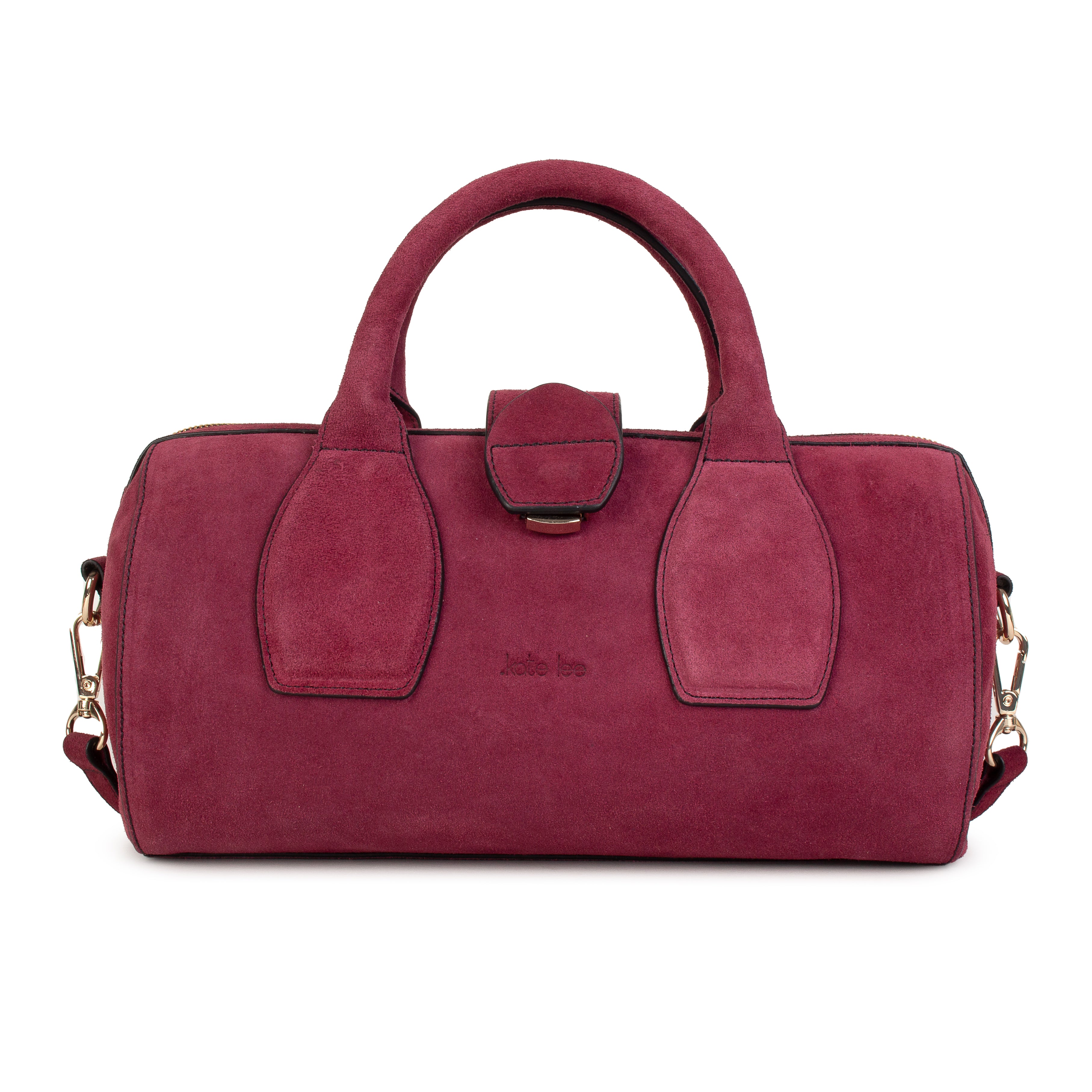 kate-lee-frola-v-sac-bowling-cuir-prune-velours image 1