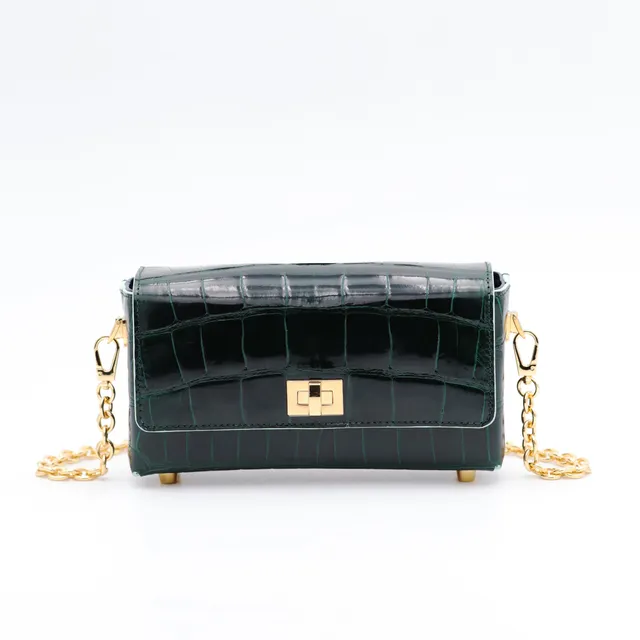 atelier-penso-gumi-sac-bandouli-re-croco-meraude image 1