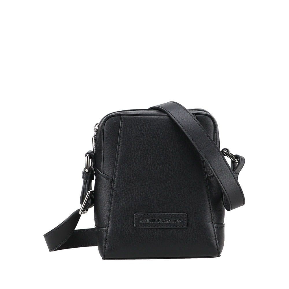 arthur-et-aston-jos-sac-travers-cuir-homme-pleine-fleur-noir image 1
