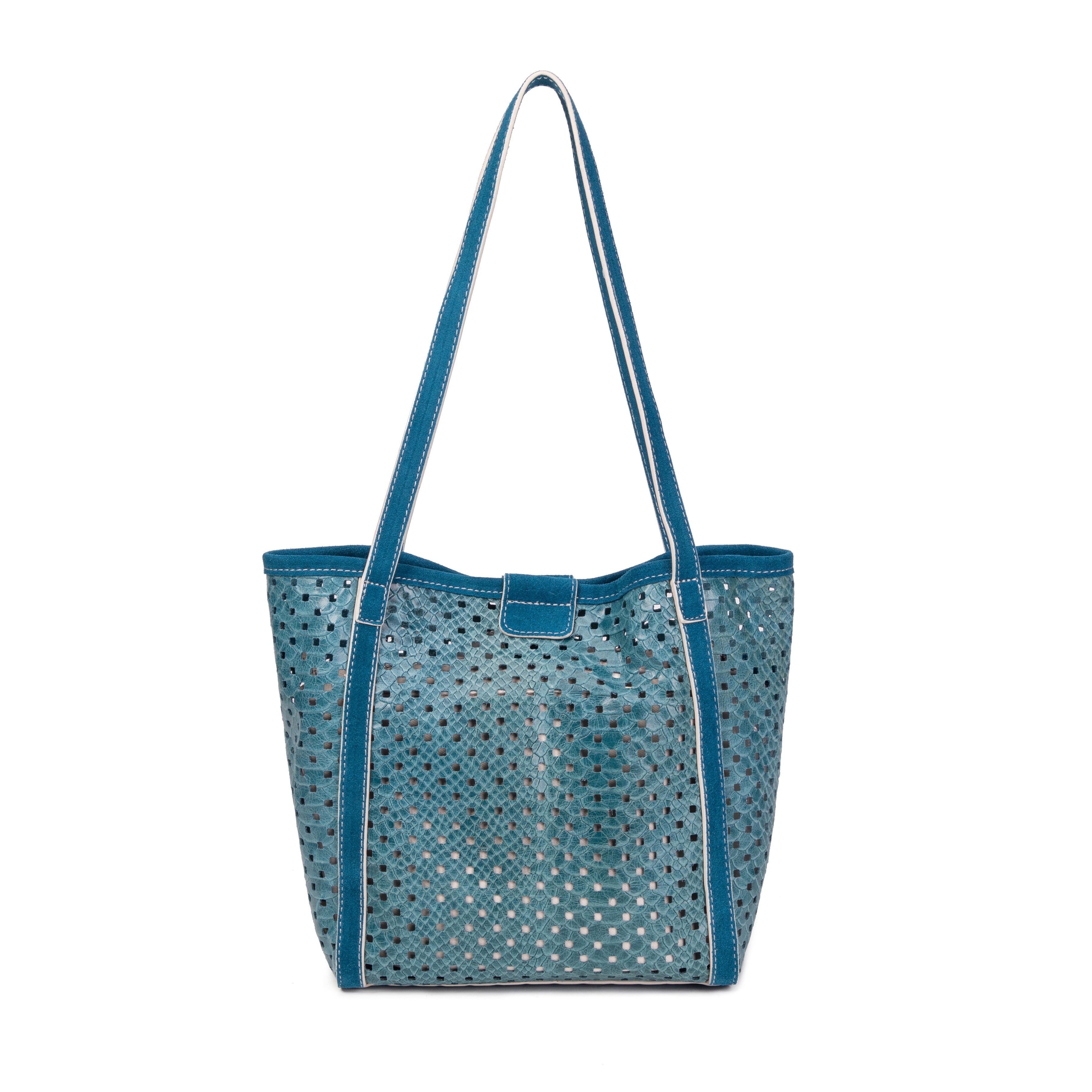 kate-lee-ryve-sac-cabas-vachette-perfor-e-bleu image 4