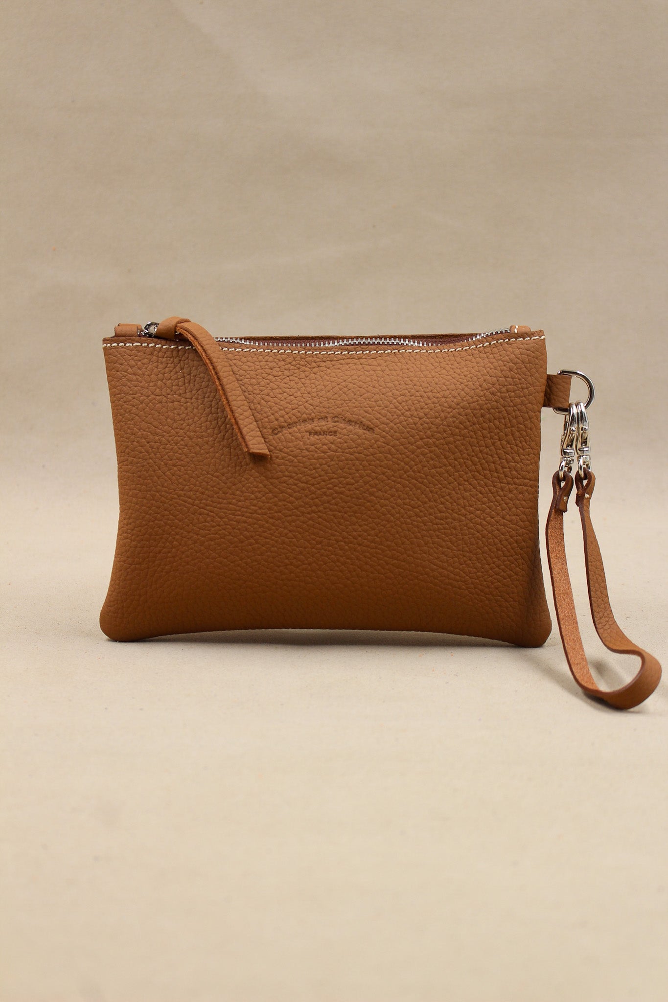 charles-et-charlus-trousse-pochette-cuir-gold-20-cm image 1