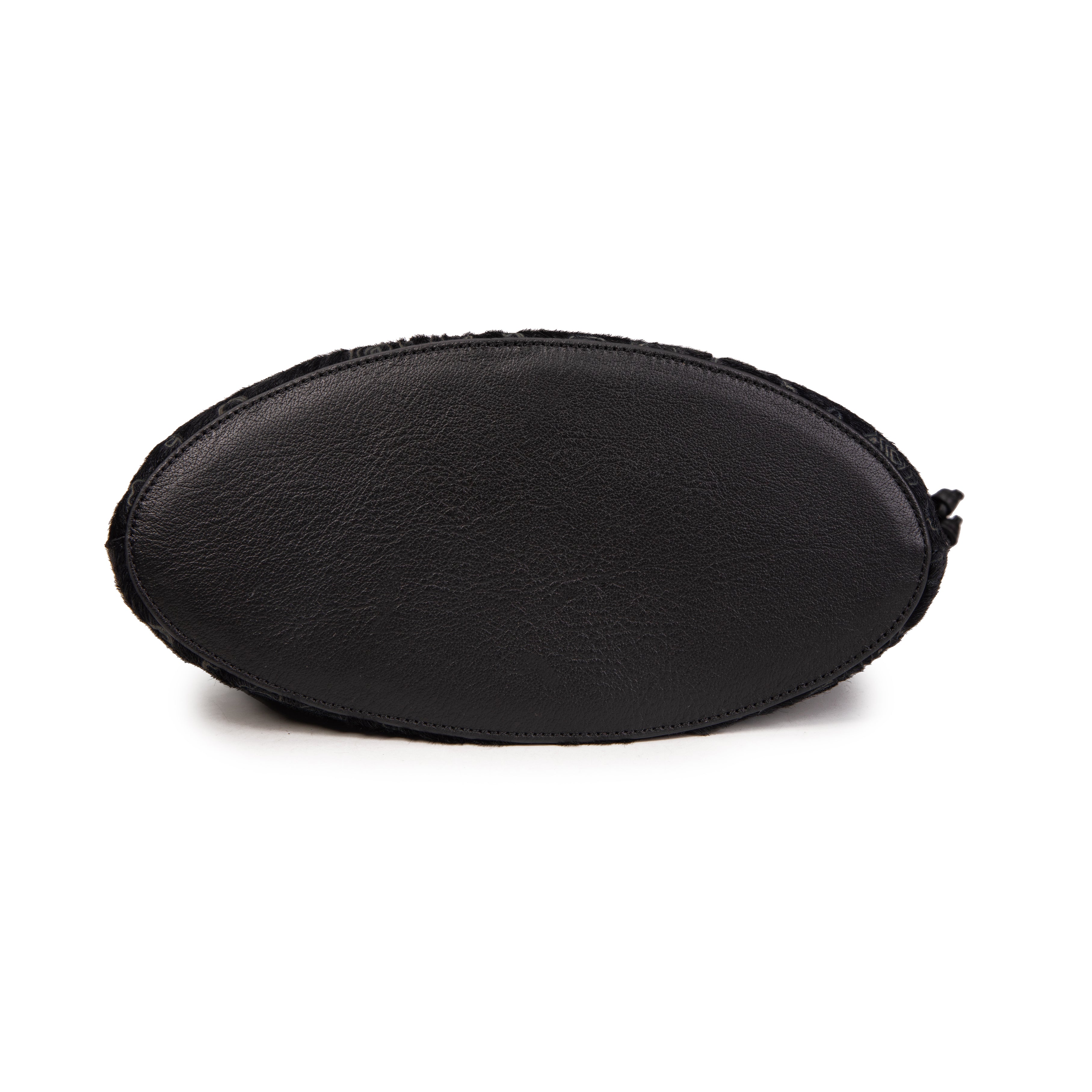 kate-lee-st-tropez-sac-seau-cuir-noir-fleurs image 5
