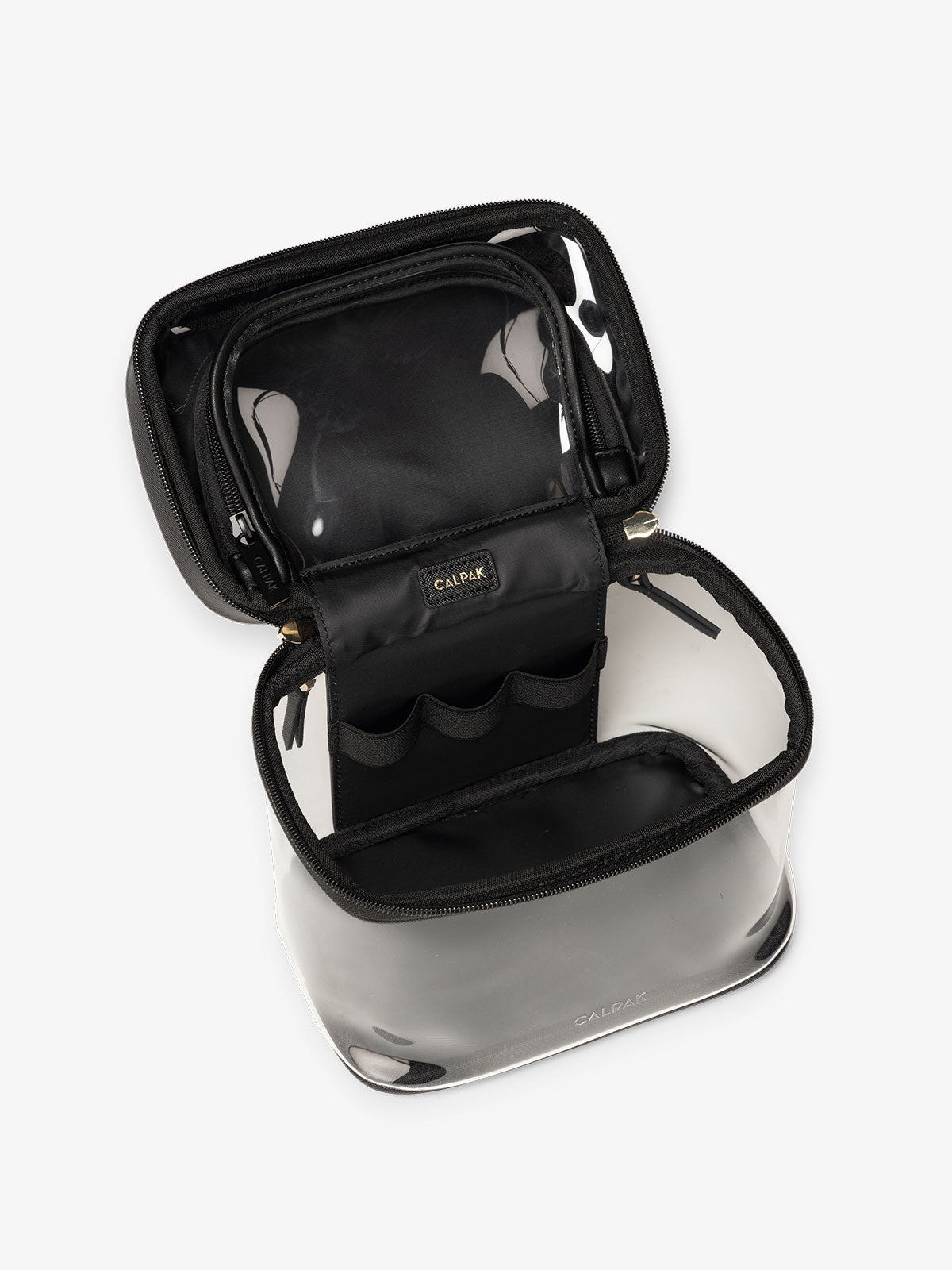 calpak-kaya-clear-train-case-trousse-toilette-glazed-dark-cherry image 3