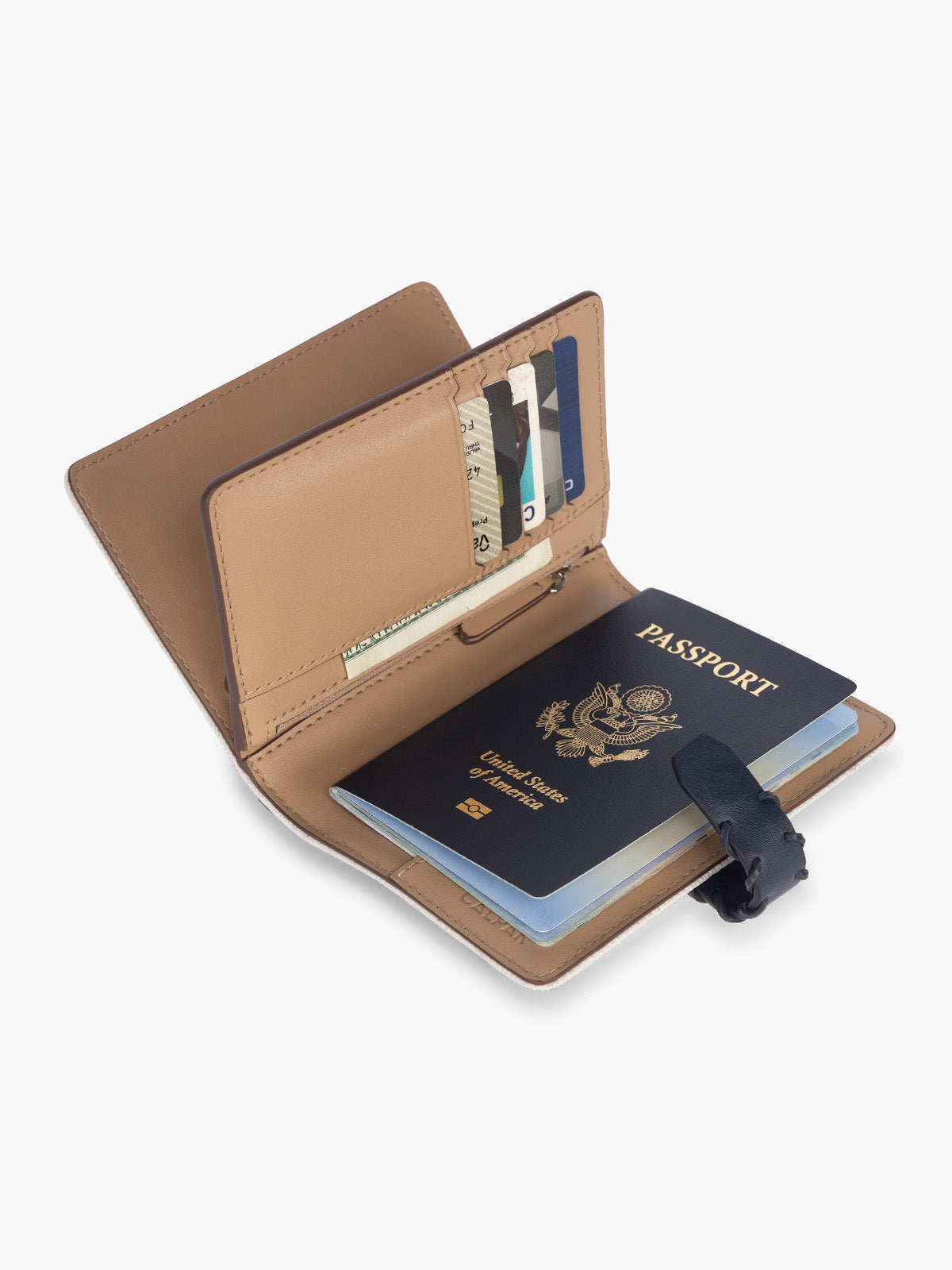 calpak-colette-portefeuille-passeport-toile-marron image 4
