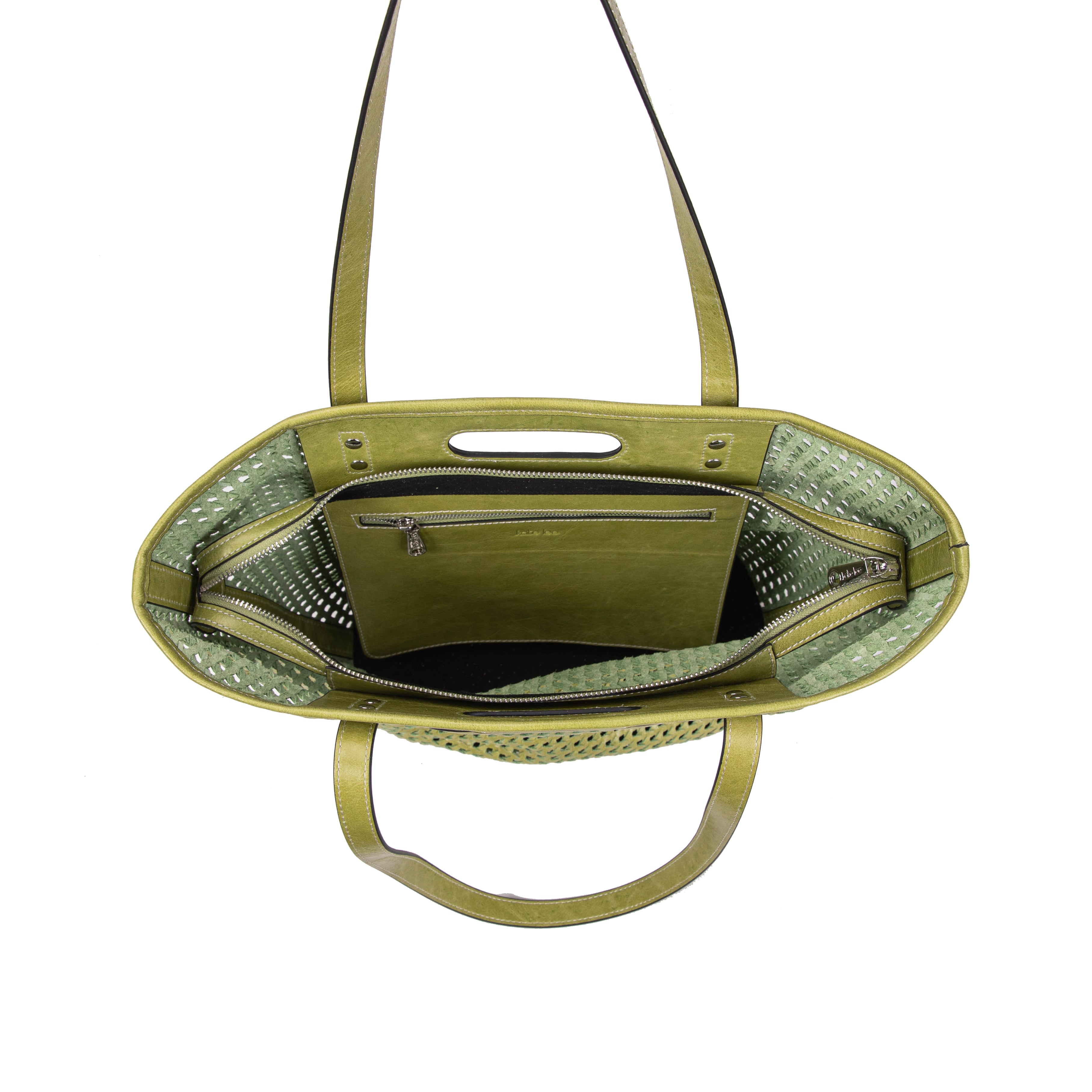kate-lee-ofine-sac-cabas-cuir-tress-vert image 3